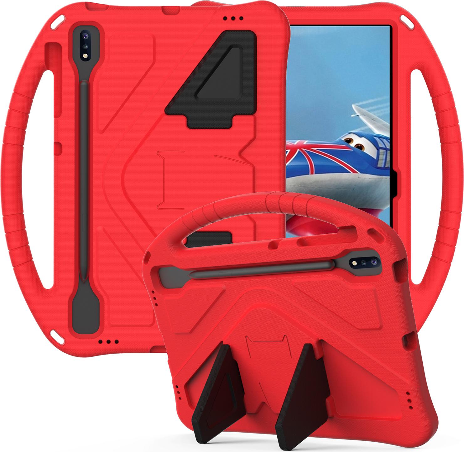 Custodia Per Bambini Per Huawei Matepad Pro 12.6" 2021, Custodia Antiurto Leggera In Eva Con Supporto Pieghevole E Maniglia Rossa"
