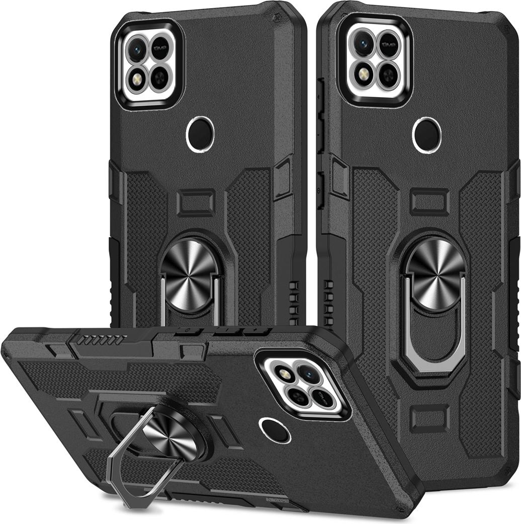 Custodia Redmi 10A, Resistente Custodia A Doppio Strato Con Supporto Ad Anello E Supporto Per Xiaomi Redmi 10A Nero