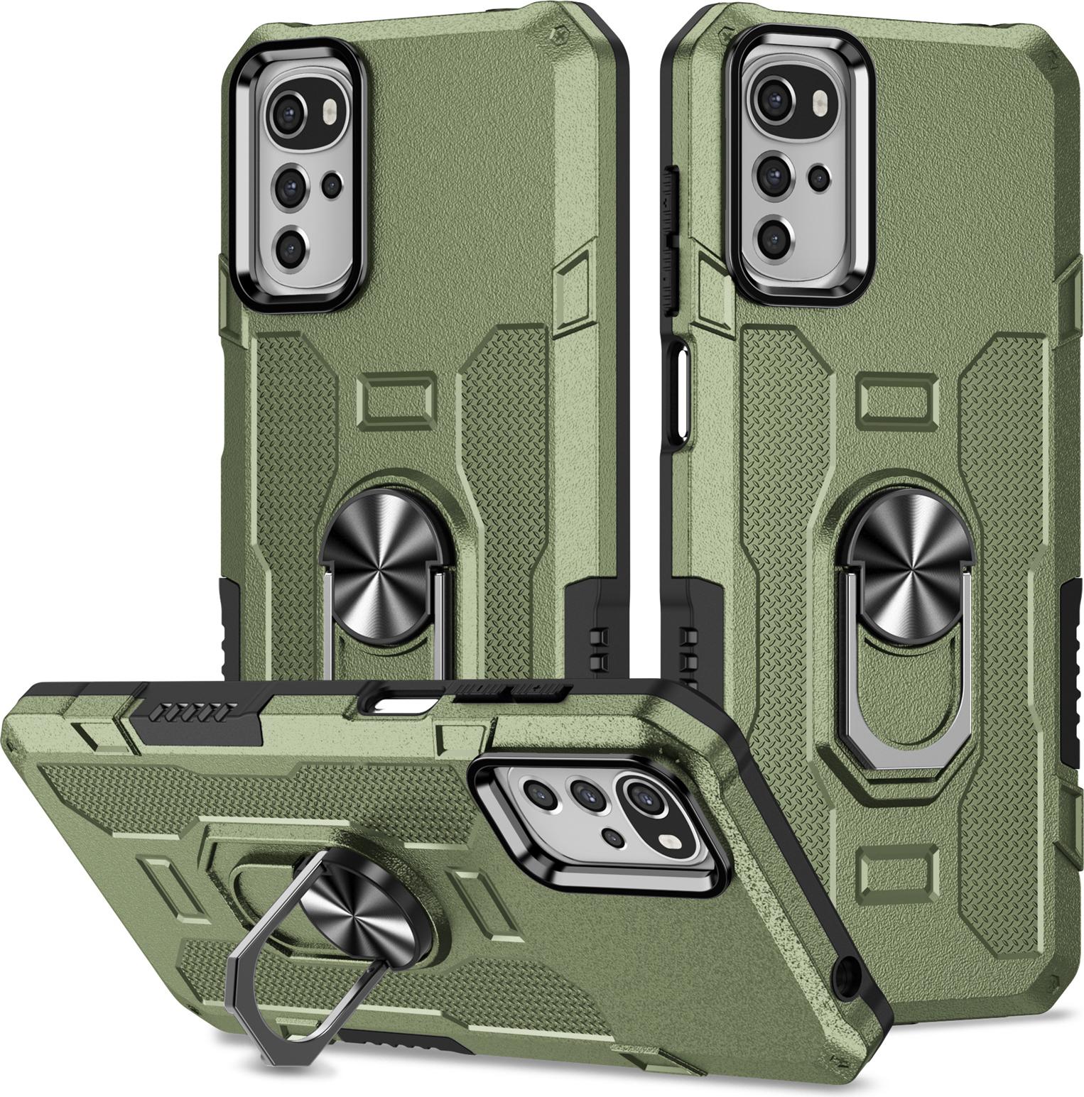 Moto G22 Case, Resistente Custodia A Doppio Strato Con Supporto Ad Anello E Supporto Per Motorola Moto G22 Verde