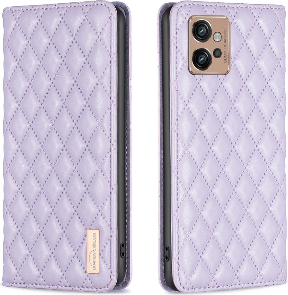 Custodia Moto G32, Elegante Custodia In Pelle Con Slot Per Schede E Supporto Per Motorola Moto G32 Viola