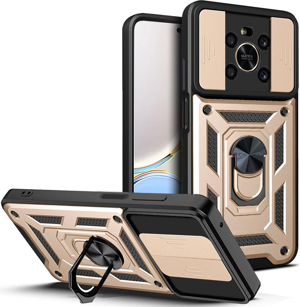 Honor X9 Custodia Con Anello Supporto Supporto Scivolare Fotocamera Protezione Tpu Pc Custodia Protettiva Per Honor X9 4G / 5G Oro