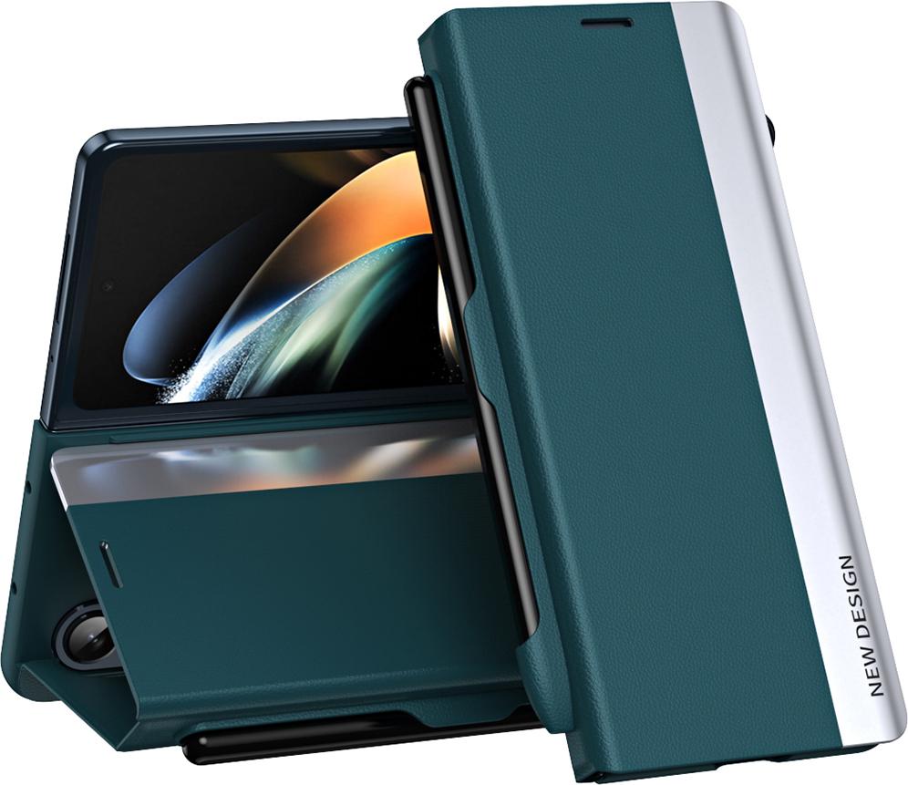 Custodia Samsung Galaxy Z Fold3, Custodia Magnetica In Finto Cuoio Con Funzione Stand Per Samsung Galaxy Z Fold 4 5G Verde