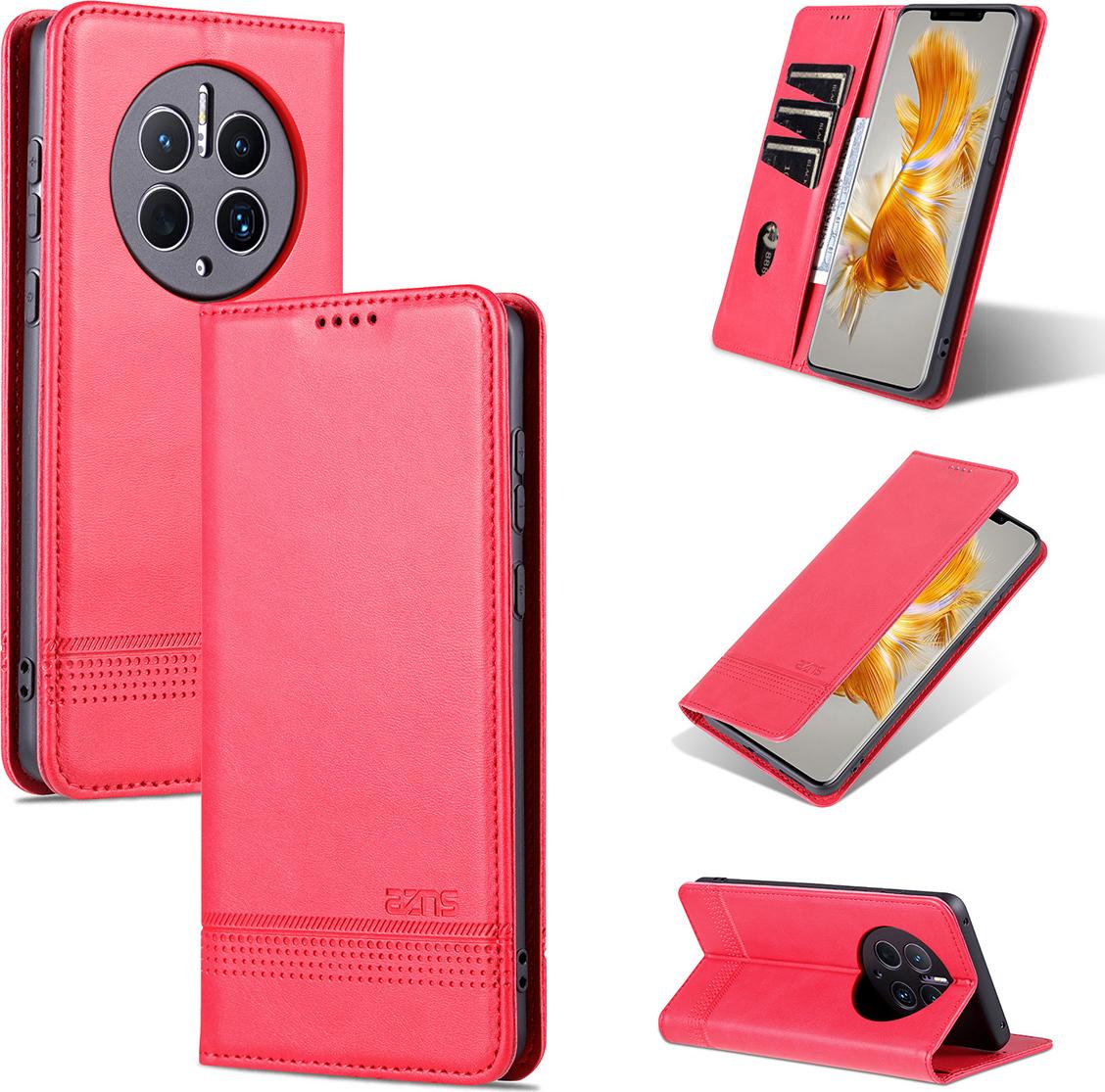 Custodia Huawei Mate 50 Pro, Portafoglio Con Chiusura Magnetica E Supporto, Custodia In Pelle Flip Per Huawei Mate 50 Pro Rosa