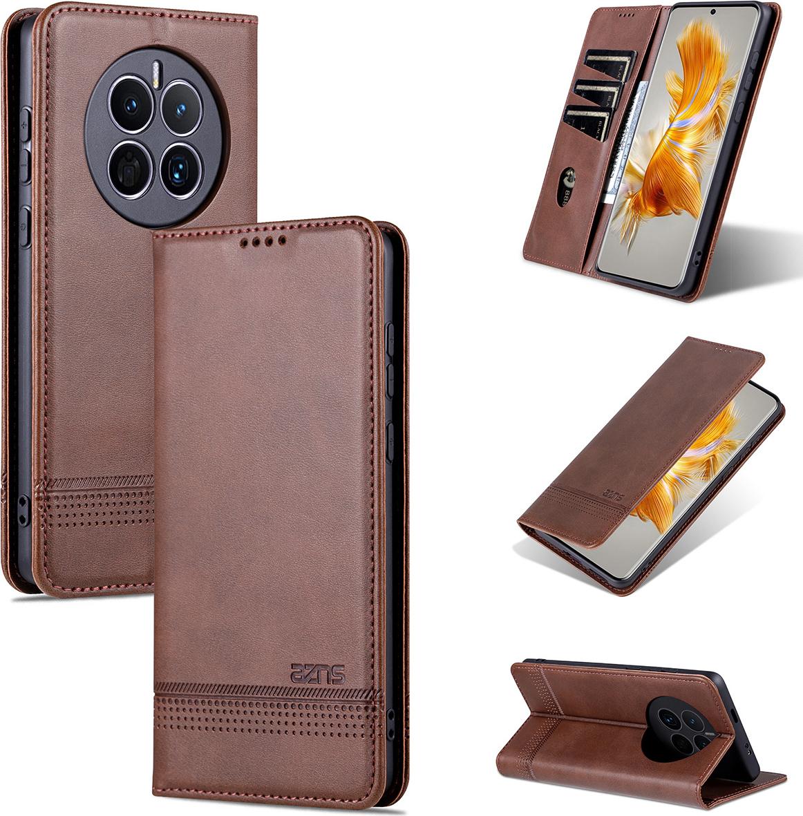 Huawei Mate 50 Custodia, Portafoglio Con Chiusura Magnetica E Stand, Custodia Flip In Pelle Per Huawei Mate 50 Caffè