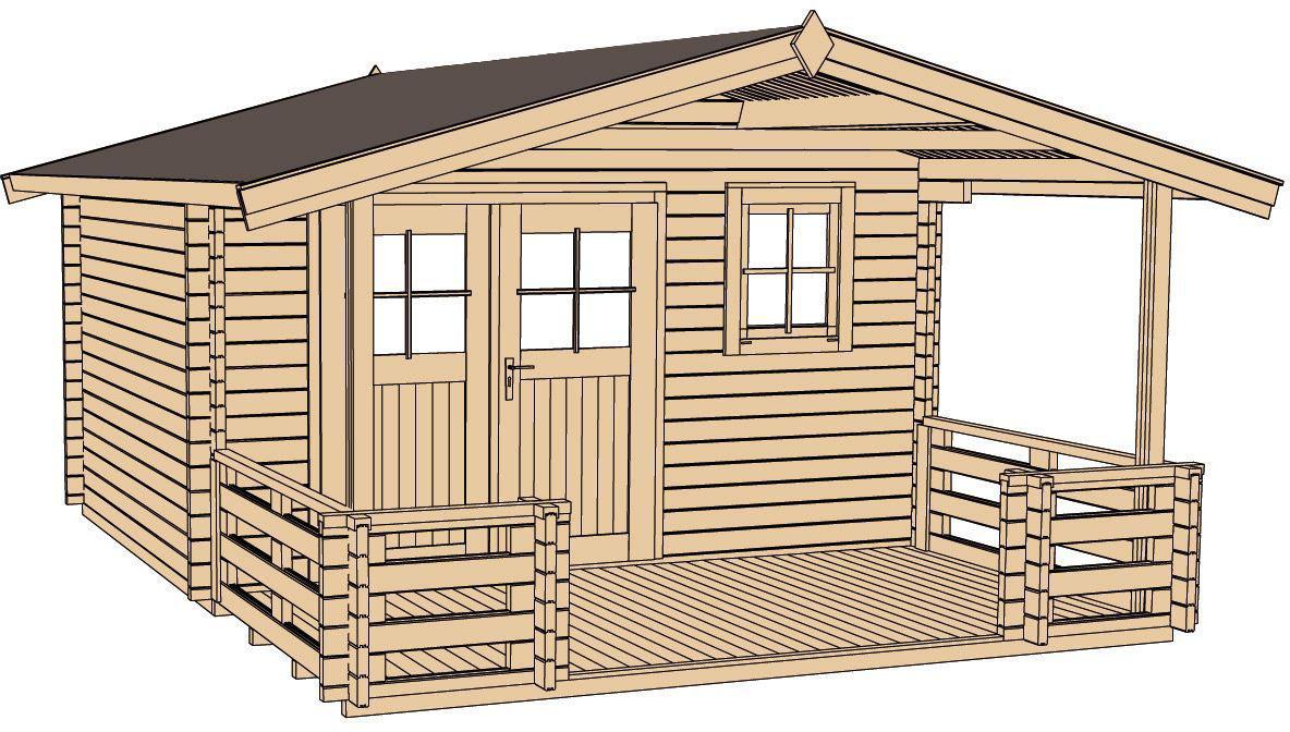 Gartenhaus Weka "136 B Gr.1, 45 Mm, Natur", Beige (Naturbelassen), FußBoden Im Gartenhaus, Ohne RüCk- Und Seitenwand, Ohne Dacheindeckung, Massivholz, GartenhäUser, Gartenhaus