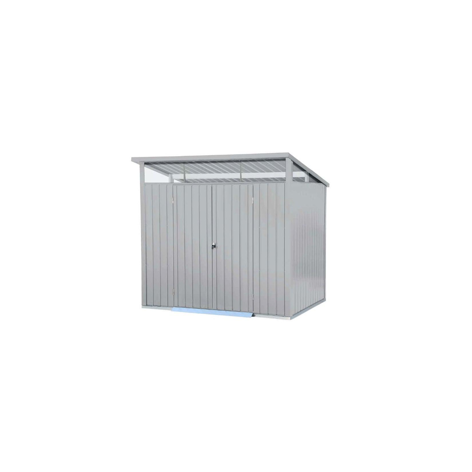 Duramaxx Duramax Metall Gartenhaus 249x231 Geräteschuppen Garten Gerätehaus Flügeltür, H. 203 x B. 249 x T. 231 cm, Metall