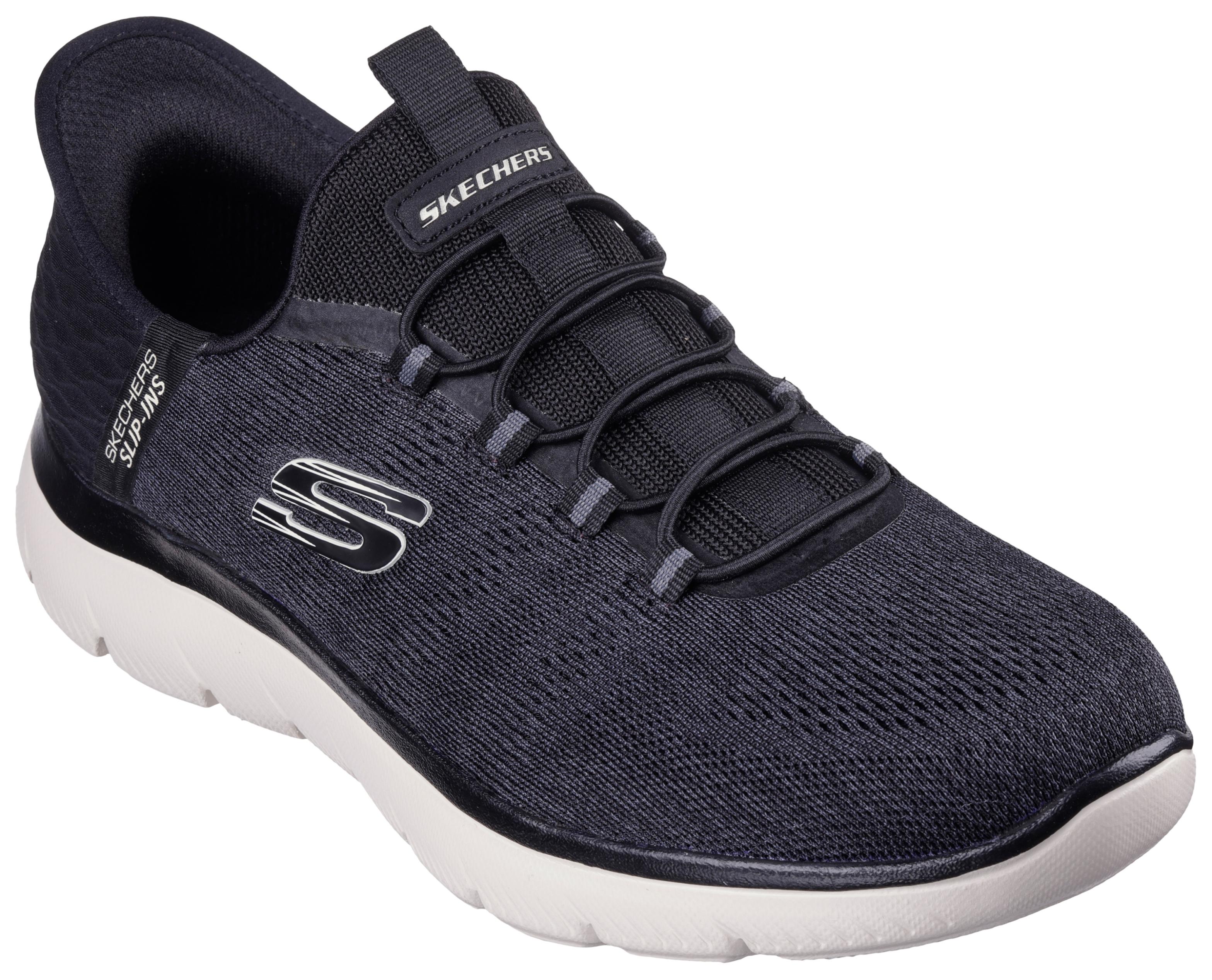 Slip-On Sneaker Skechers "SUMMITS-KEY Pace", Herren, Gr. 44, Schwarz, Textil, Schuhe, Slipper, Freizeitschuh, Halbschuh In Veganer Verarbeitung