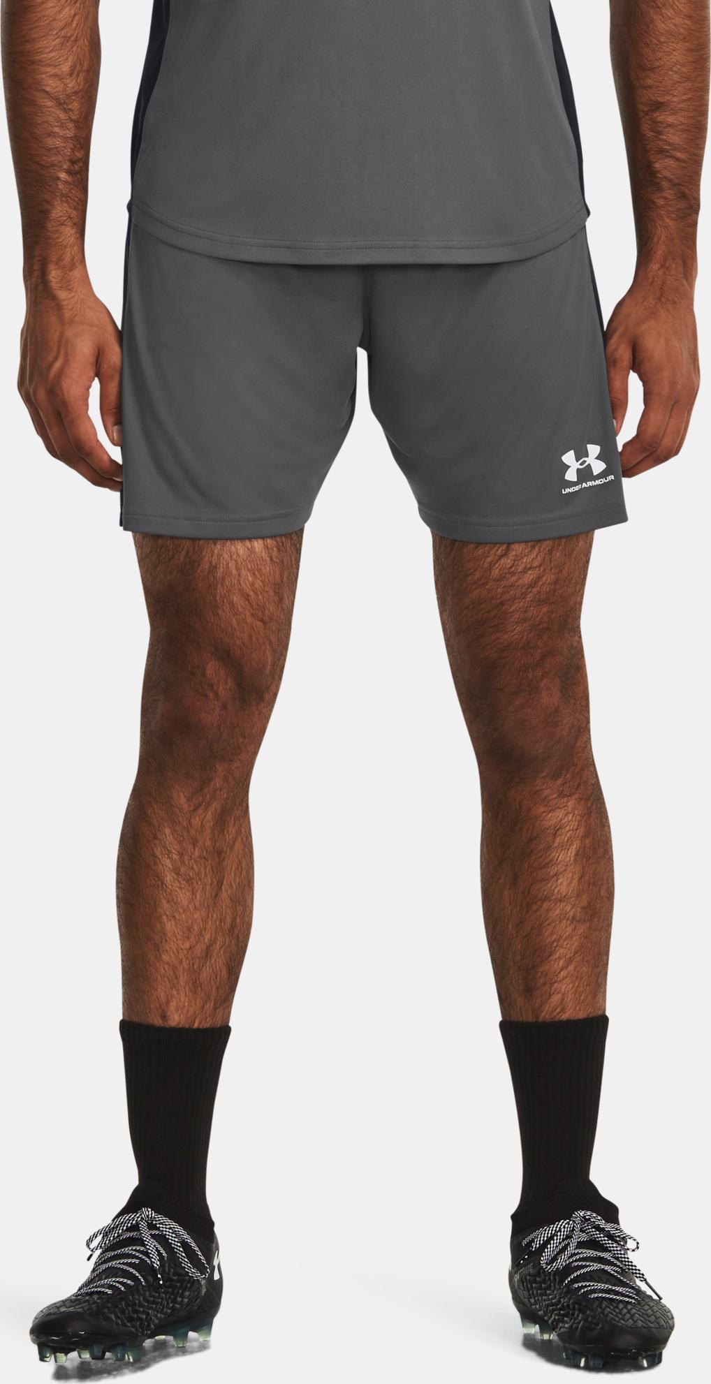 Pantaloncini Under Armour Challenger Knit Uomo - Pantaloncini Da Calcio - 1379507, Colore:Grigio Scuro, Tessile:M