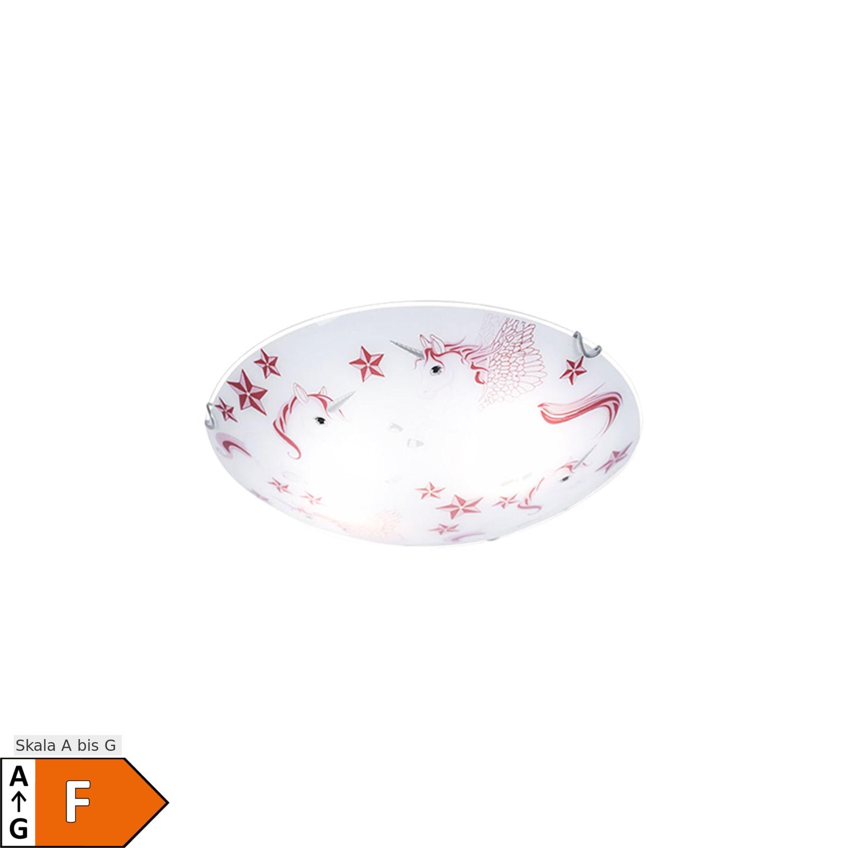 etc-shop LED Kinder Deckenlampe, Einhorn, rosa-weiß, 40 cm, NATALIE