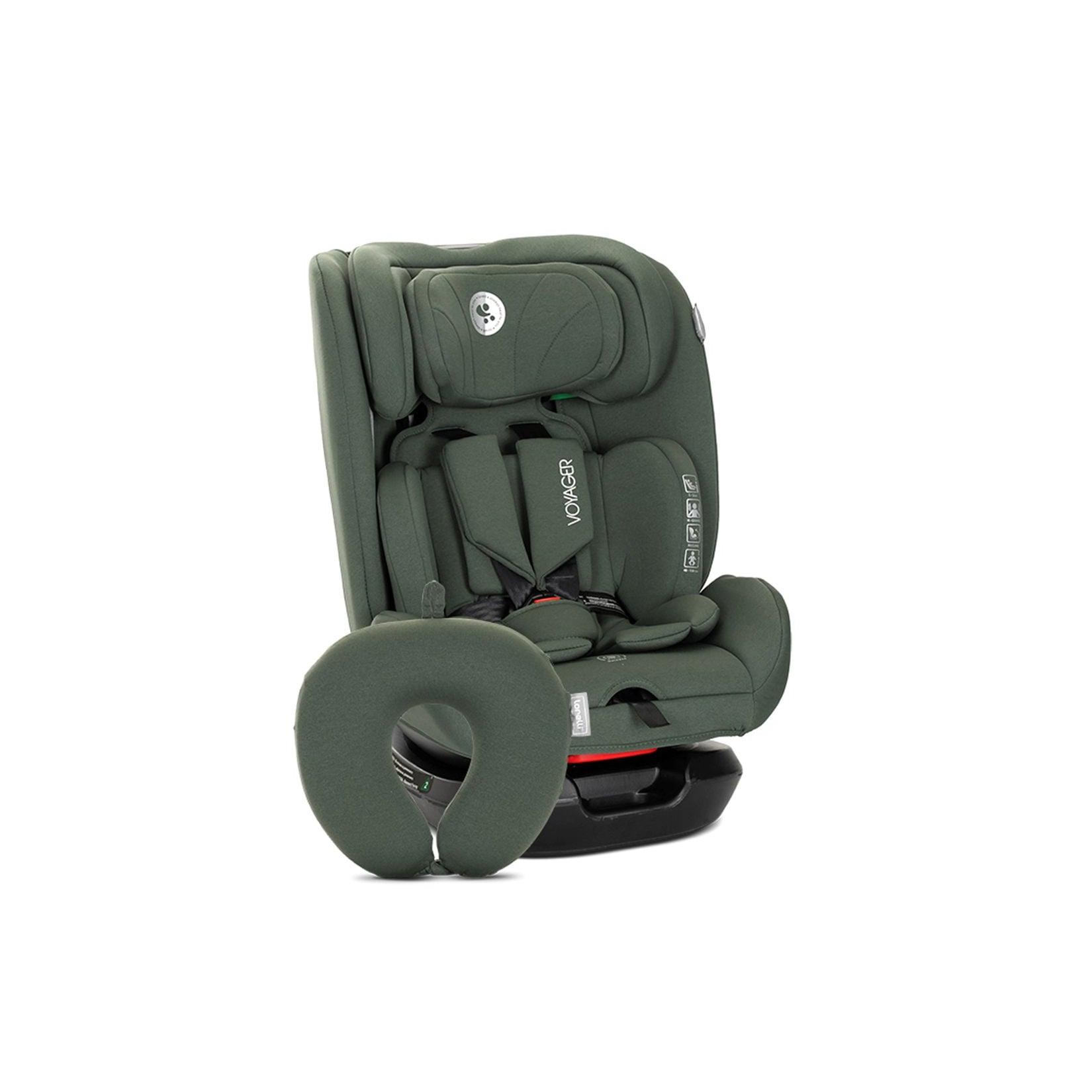 Lorelli Kindersitz Voyager i-Size (40-150 cm) Nackenkissen, Kopfstütze, Gurt grün