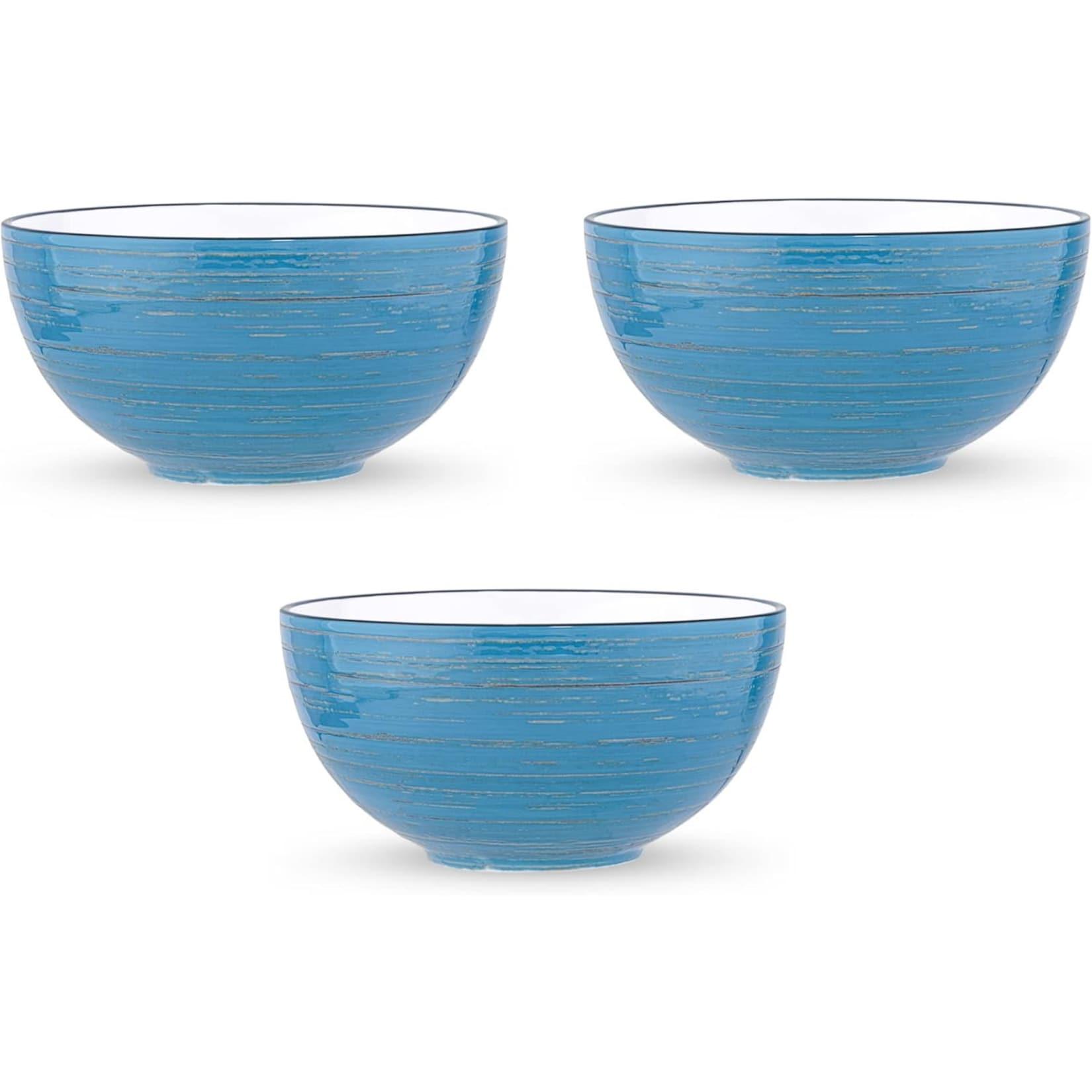 Wilmax SPIRAL Schalen 3er-Set – 600 ml – Salat- & Suppenschalen aus Porzellan