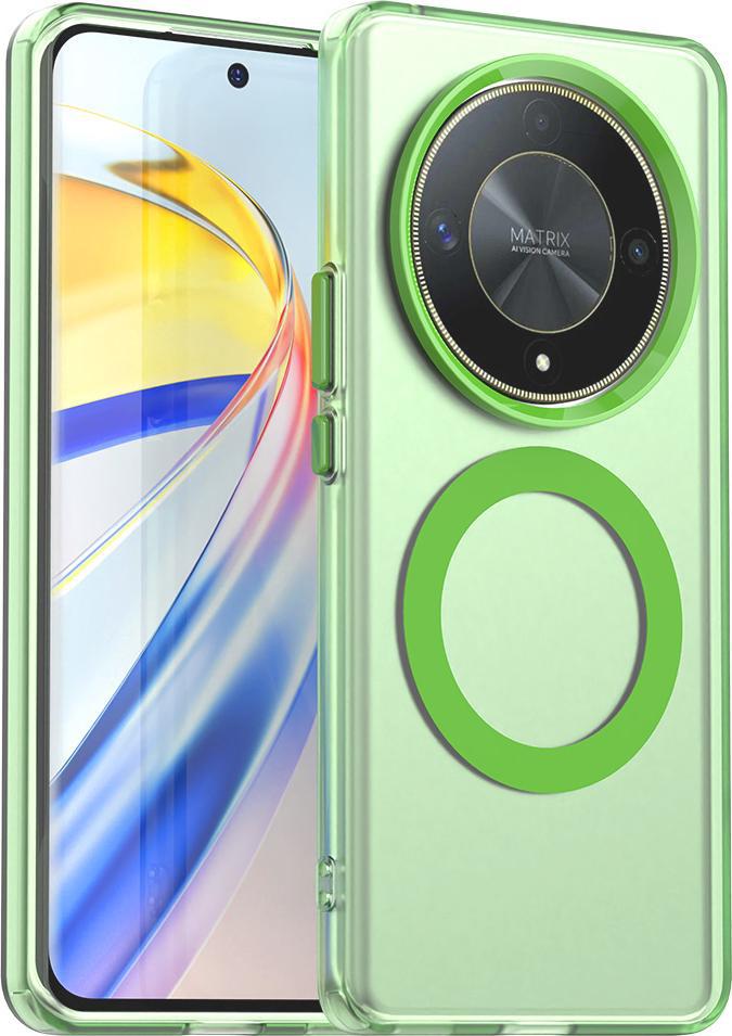 Custodia Magnetica Per Honor X9, Sottile Custodia Traslucida Opaca Antiurto Verde