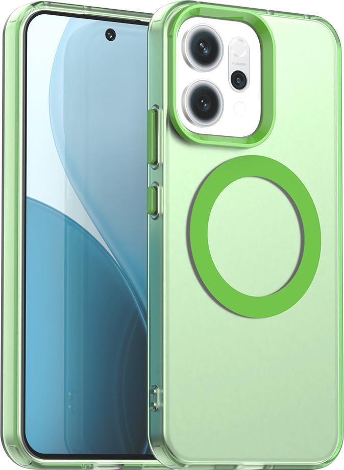 Custodia Magnetica Per Oppo Reno14 F, Sottile Custodia Traslucida Opaca Antiurto Verde