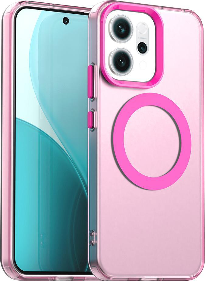 Custodia Magnetica Per Oppo Reno14 F, Sottile Custodia Traslucida Opaca Antiurto Rosso