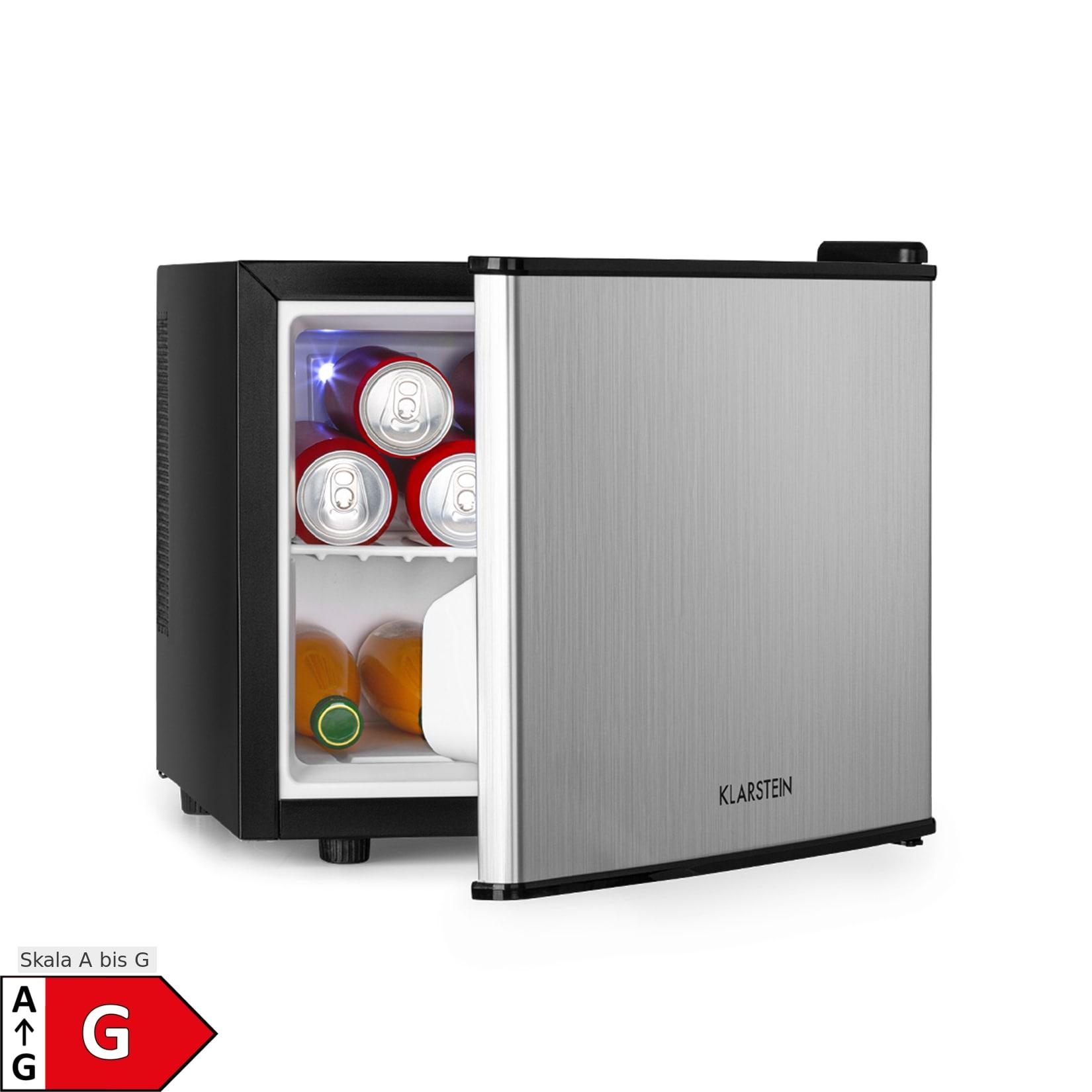 Klarstein Geheimversteck Mini-Kühlschrank 2 Ebenen 17Ltr. 26dB thermoelektrisch Silber