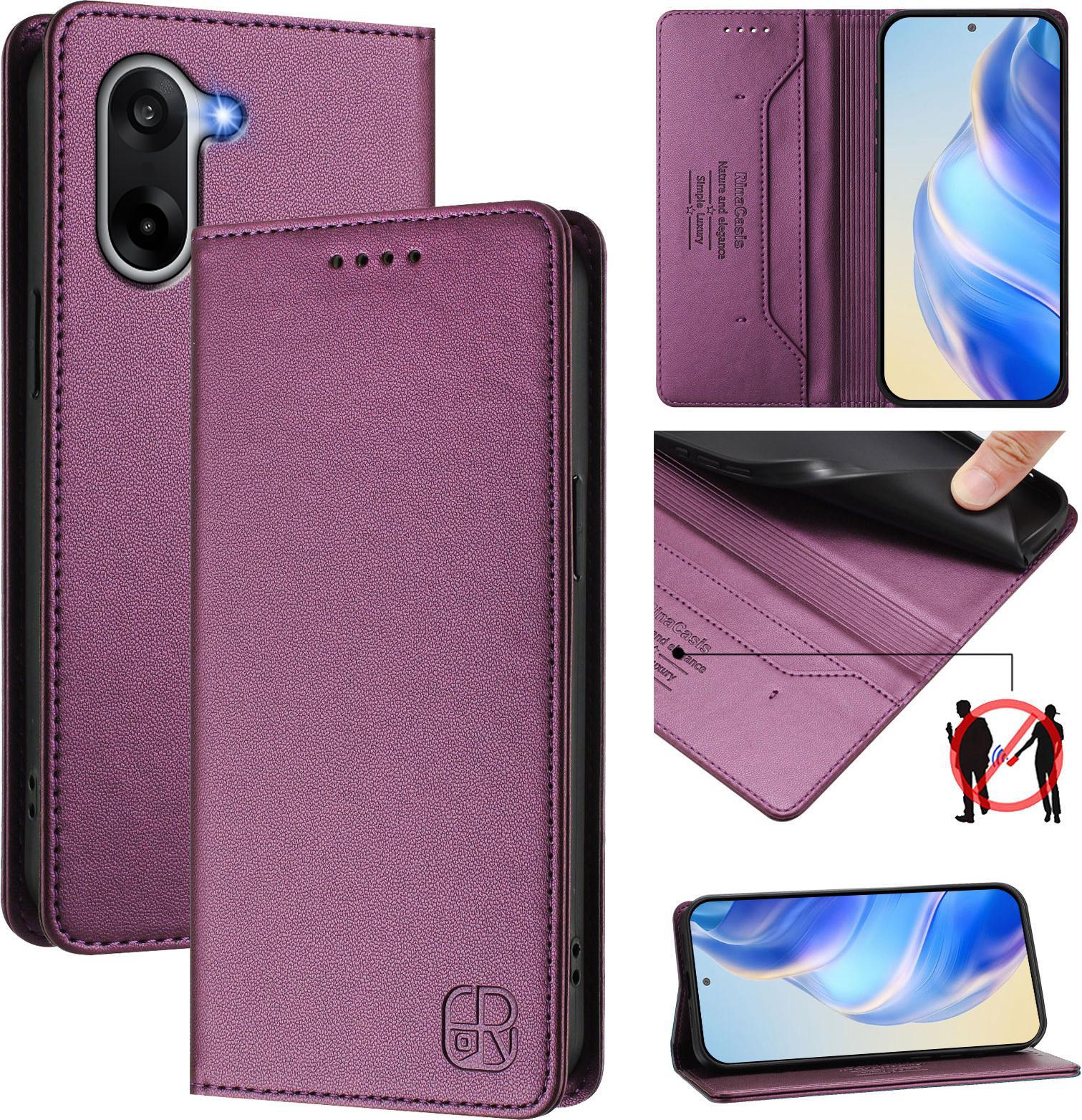 Custodia In Pelle Per Oneplus Ace 5 Racing, Custodia Flip Con Slot Per Carte, Portafoglio E Supporto Viola