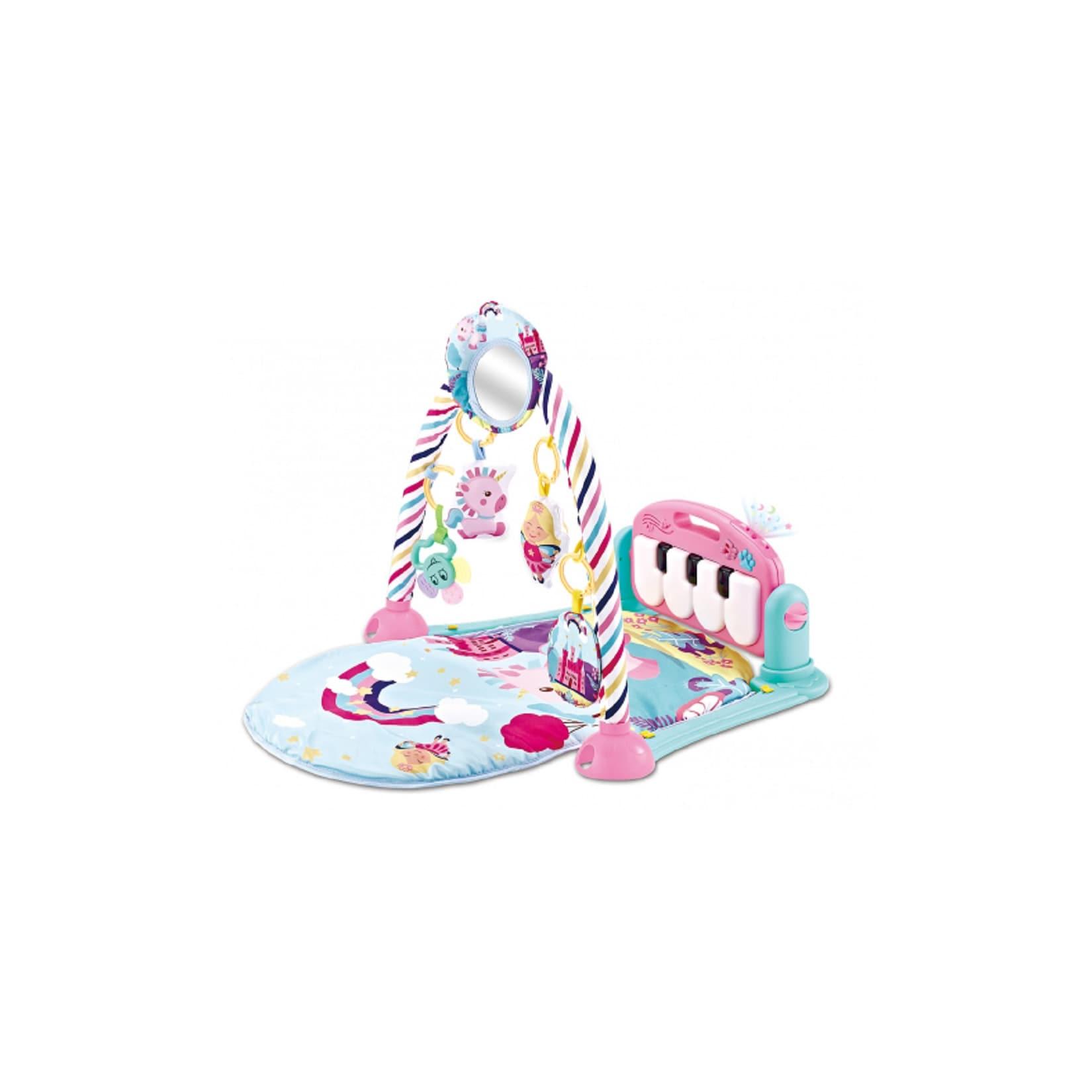 Kikkaboo, Krabbeldecke Piano, Spielcenter, Klaviertasten, Plüschfiguren, Musik rosa