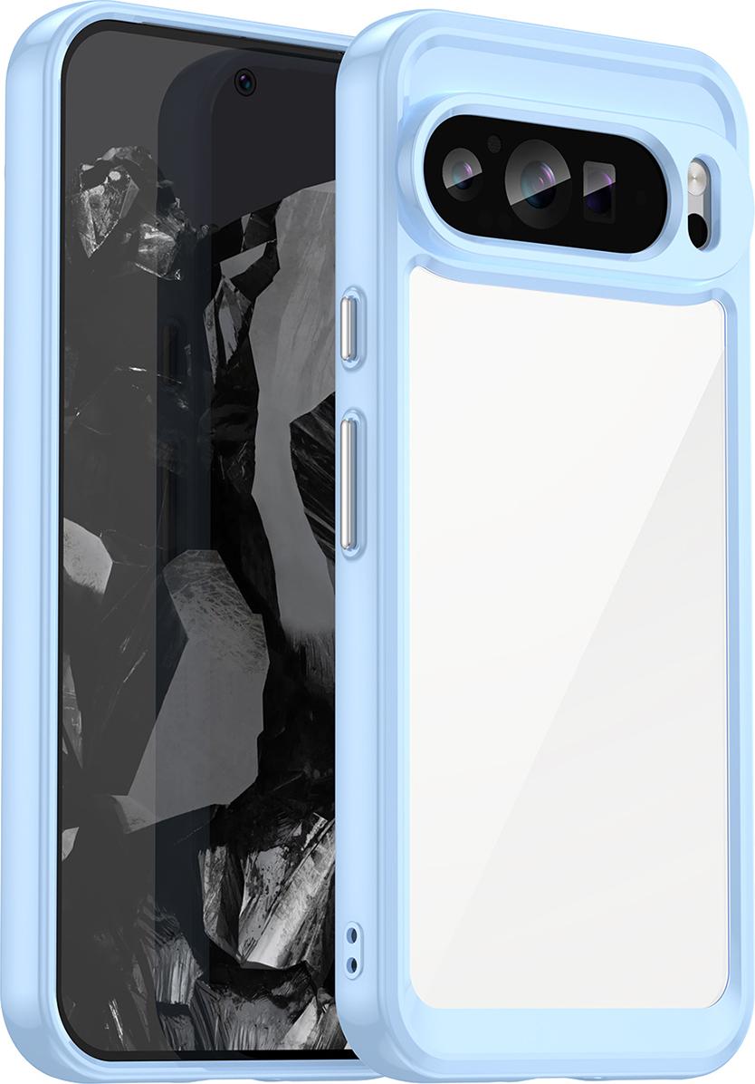 Custodia Per Google Pixel 10 Pro Trasparente, Antiurto In Silicone Tpu Custodia Protettiva Blu