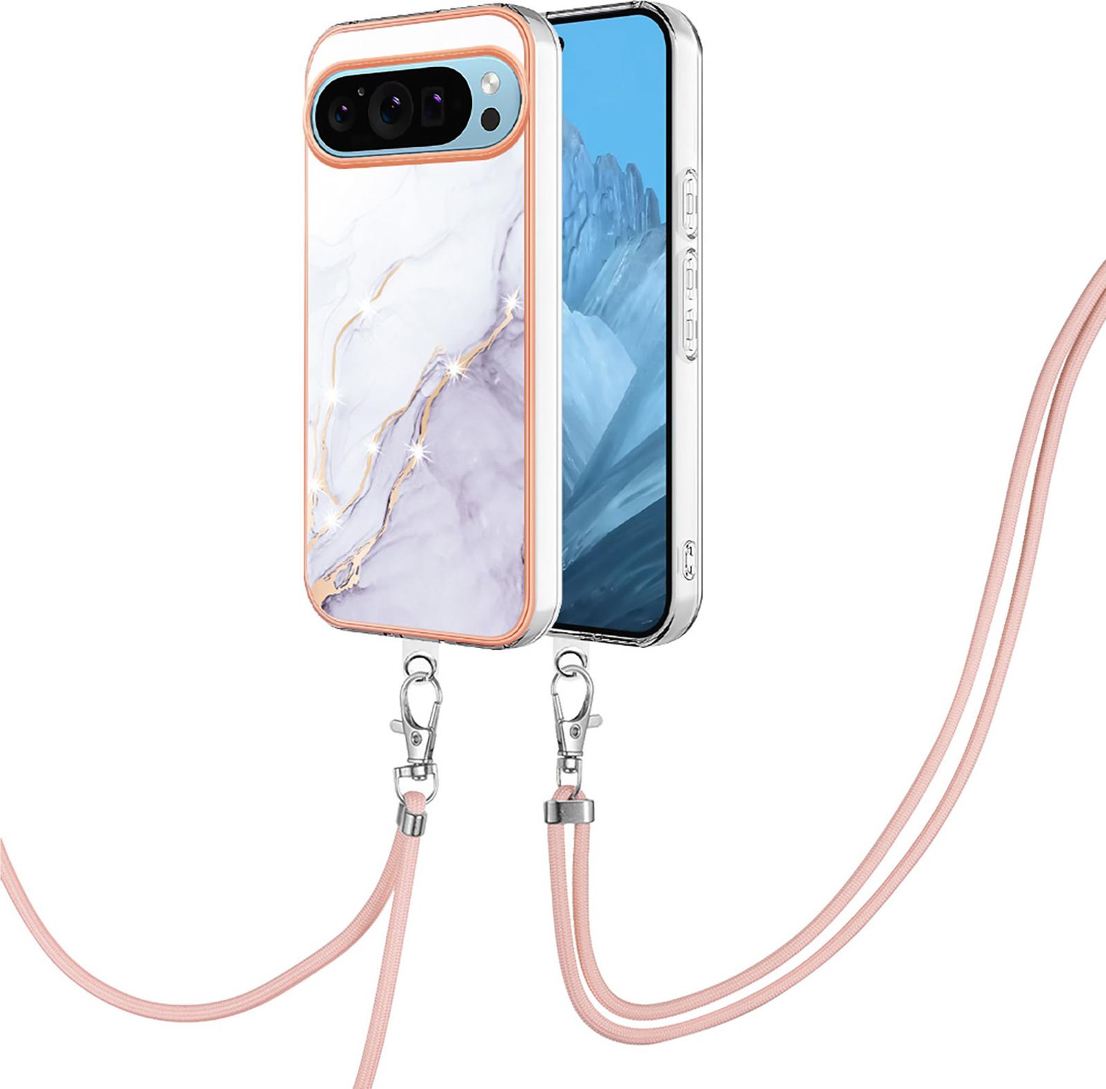 Custodia Con Cinturino Per Google Pixel 10, Paraurti In Tpu Morbido, Custodia Protettiva, Con Cinturino Regolabile Bianco