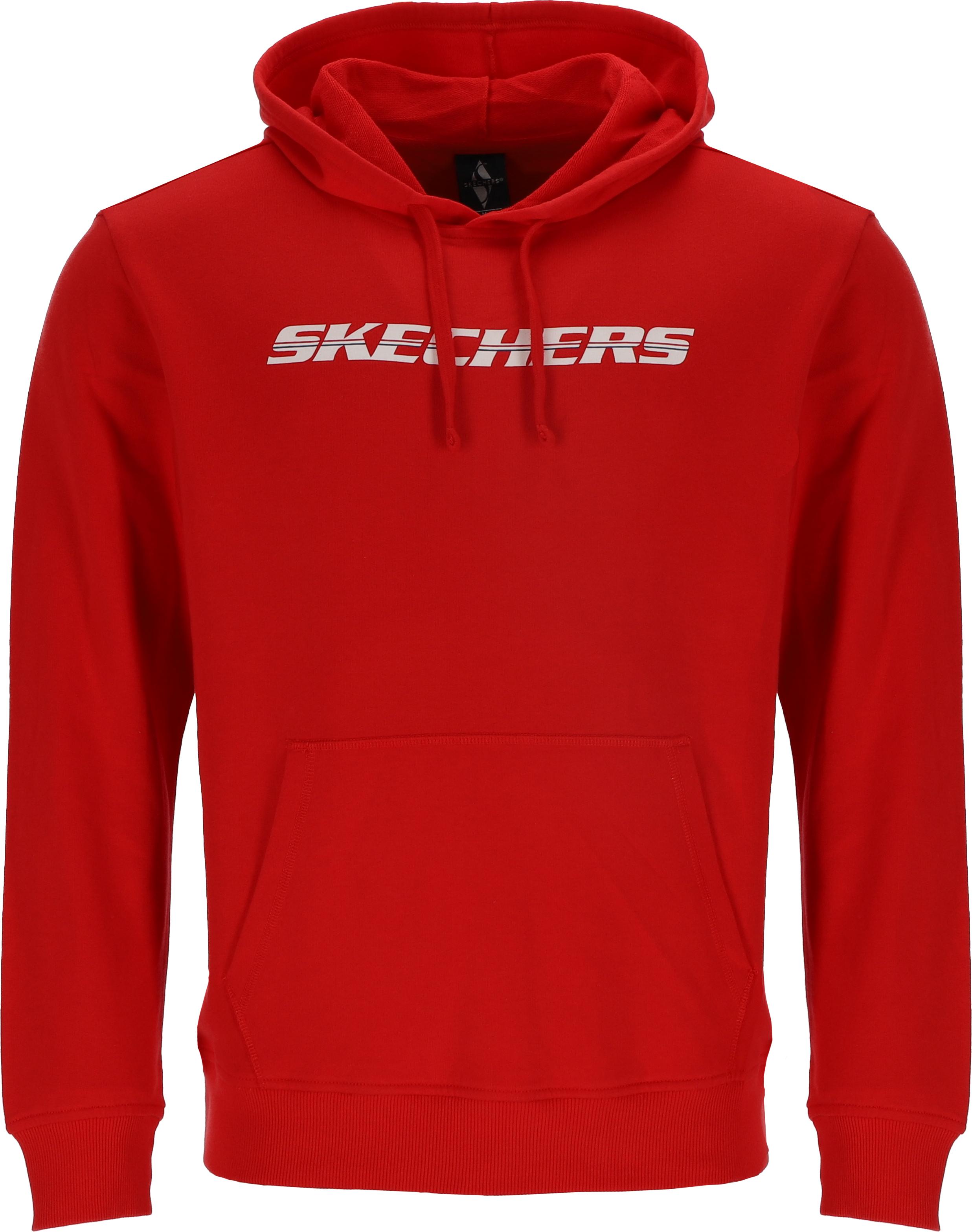 Felpa Con Cappuccio Skechers Da Uomo Strikethrough Hoodie Rossa, Taglia Xl (HD25)