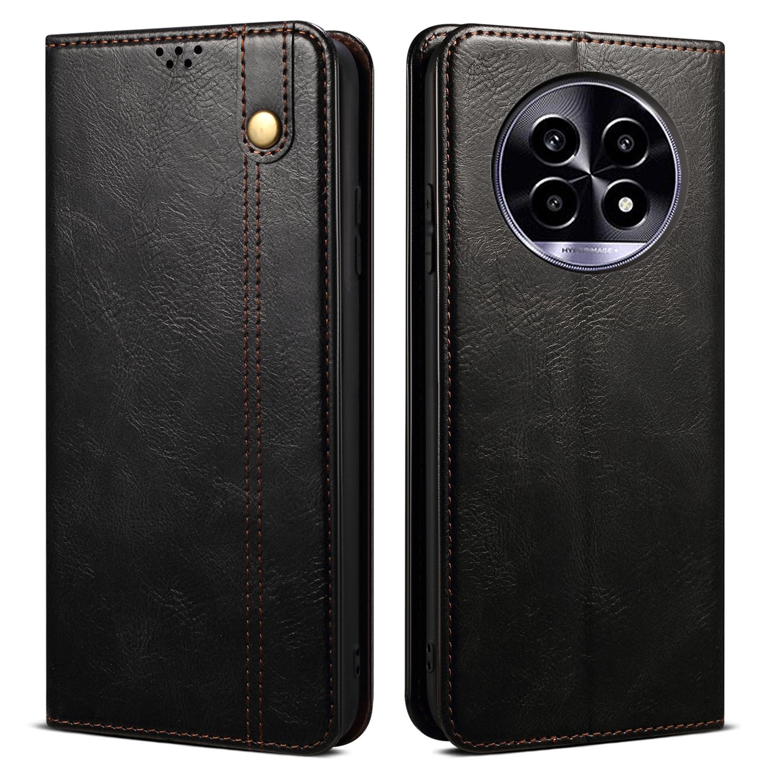 Custodia Per Realme 13 Pro/Realme 13 Pro+ In Pelle Flip Case Portafoglio Con Funzione Stand Nero