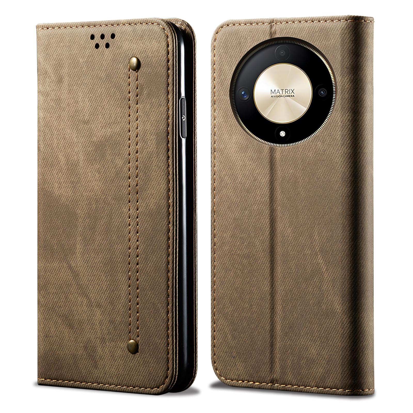 Custodia Per Honor Magic6 Lite, Custodia A Portafoglio In Pelle Con Chiusura Magnetica E Supporto Khaki