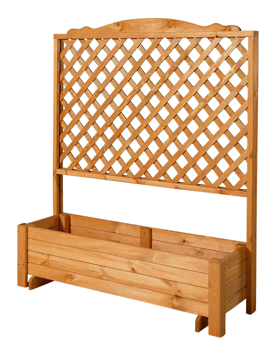 Spalier Promadino "Romantica", Gelb (Honigfarben), B:120Cm H:140Cm T:38Cm, Holzwerkstoff, Rankhilfen, Mit Pflanzkasten, Bxtxh: 120X38X140 Cm
