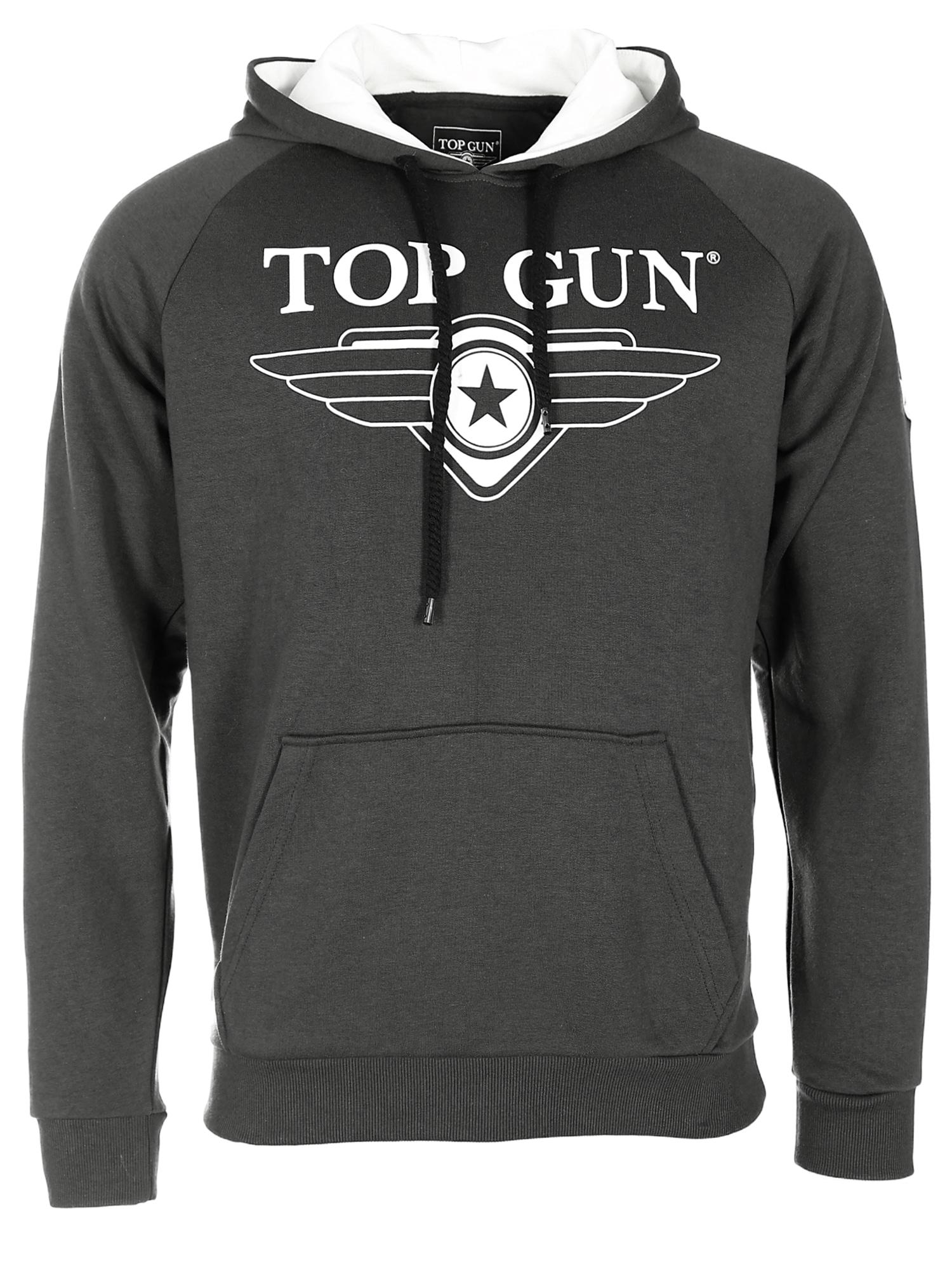 Kapuzenpullover Top Gun "Defender TG20191012", Herren, Gr. 52L, Grau (Dunkelgrau), Obermaterial: 60% Baumwolle, 40% Polyester. Lining: 100% Baumwolle, Rundhals, Pullover Kapuzenpullover