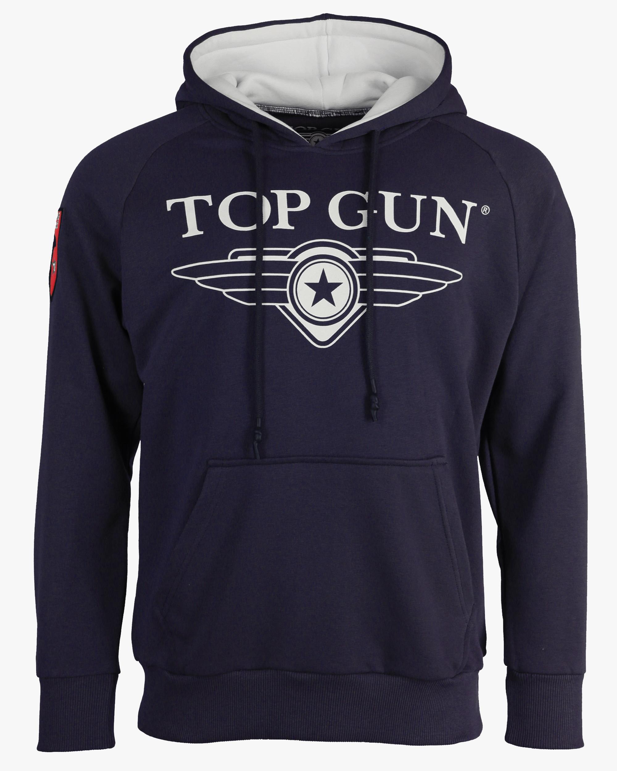 Kapuzenpullover Top Gun "TG20201043", Herren, Gr. 52L, Blau (Navy), Obermaterial: 65% Baumwolle, 35% Polyester, Pullover Sweatshirt Hoodie