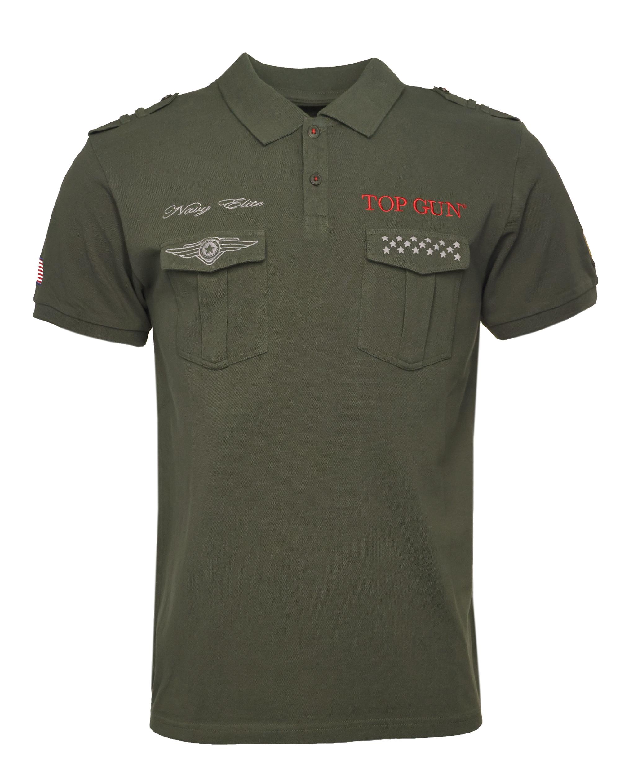 T-Shirt Top Gun "TG20213003", Herren, Gr. 50M, GrüN (Olive), 100% Baumwolle, Shirts T-Shirt