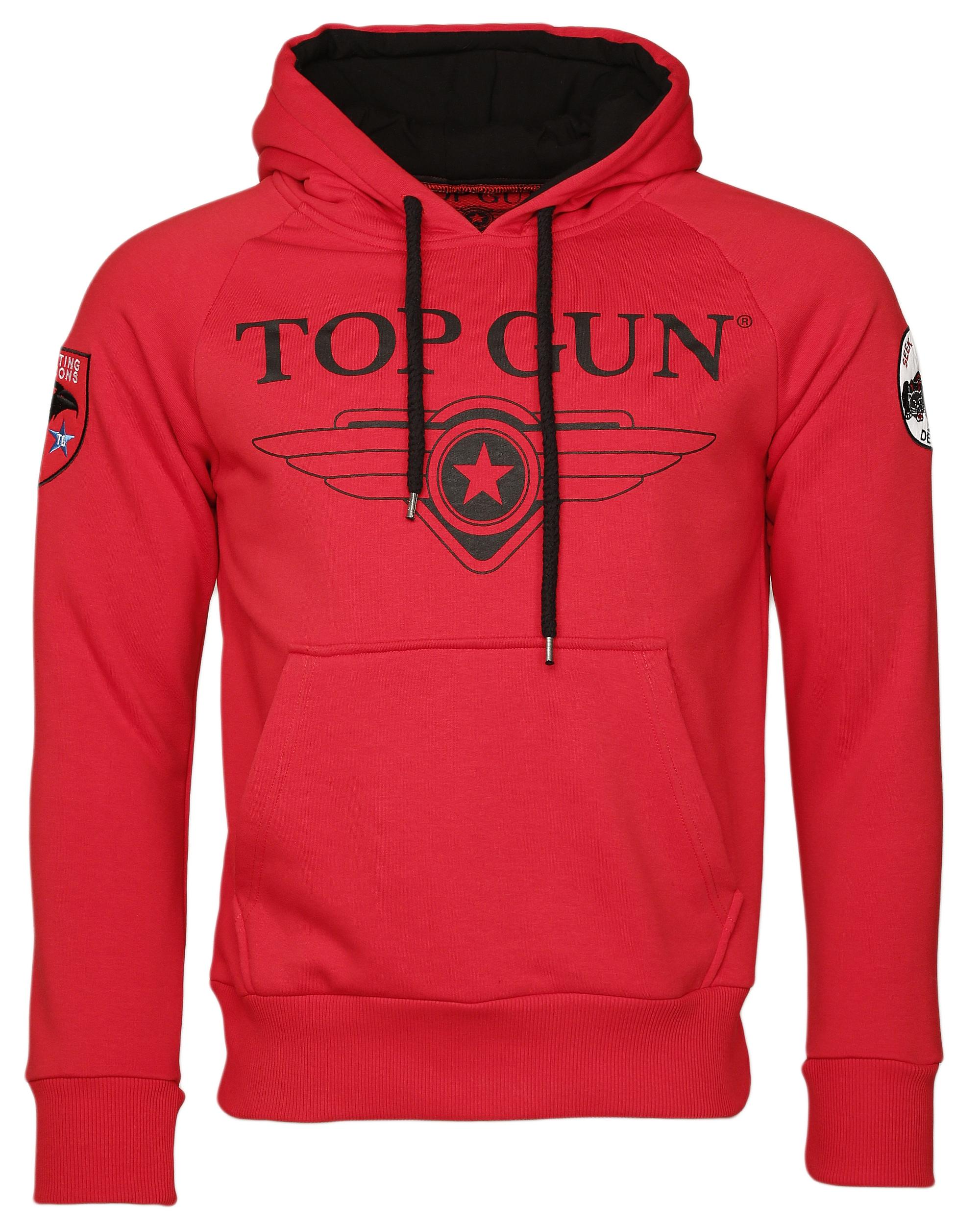 Kapuzenpullover Top Gun "Defender TG20191012", Herren, Gr. 52L, Rot, Obermaterial: 60% Baumwolle, 40% Polyester. Lining: 100% Baumwolle, Rundhals, Pullover Kapuzenpullover