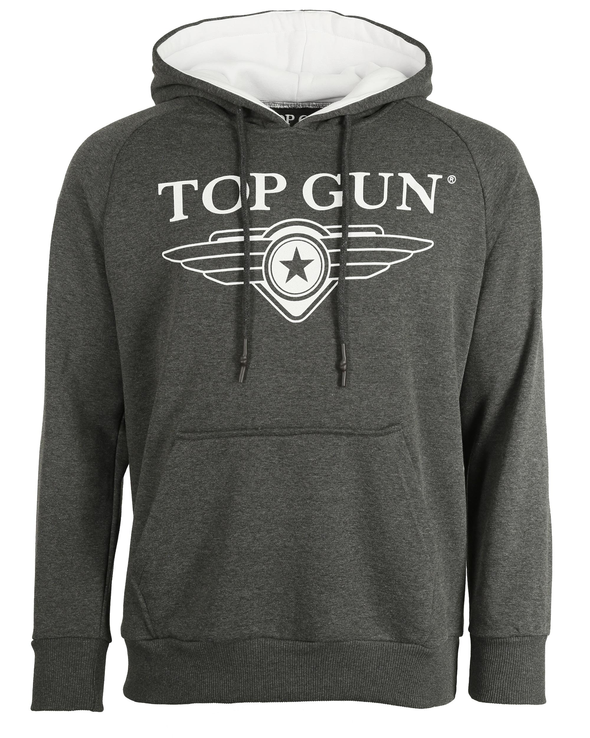 Kapuzenpullover Top Gun "TG20201043", Herren, Gr. 56XXL, Grau (Anthrazit), Obermaterial: 65% Baumwolle, 35% Polyester, Pullover Sweatshirt Hoodie
