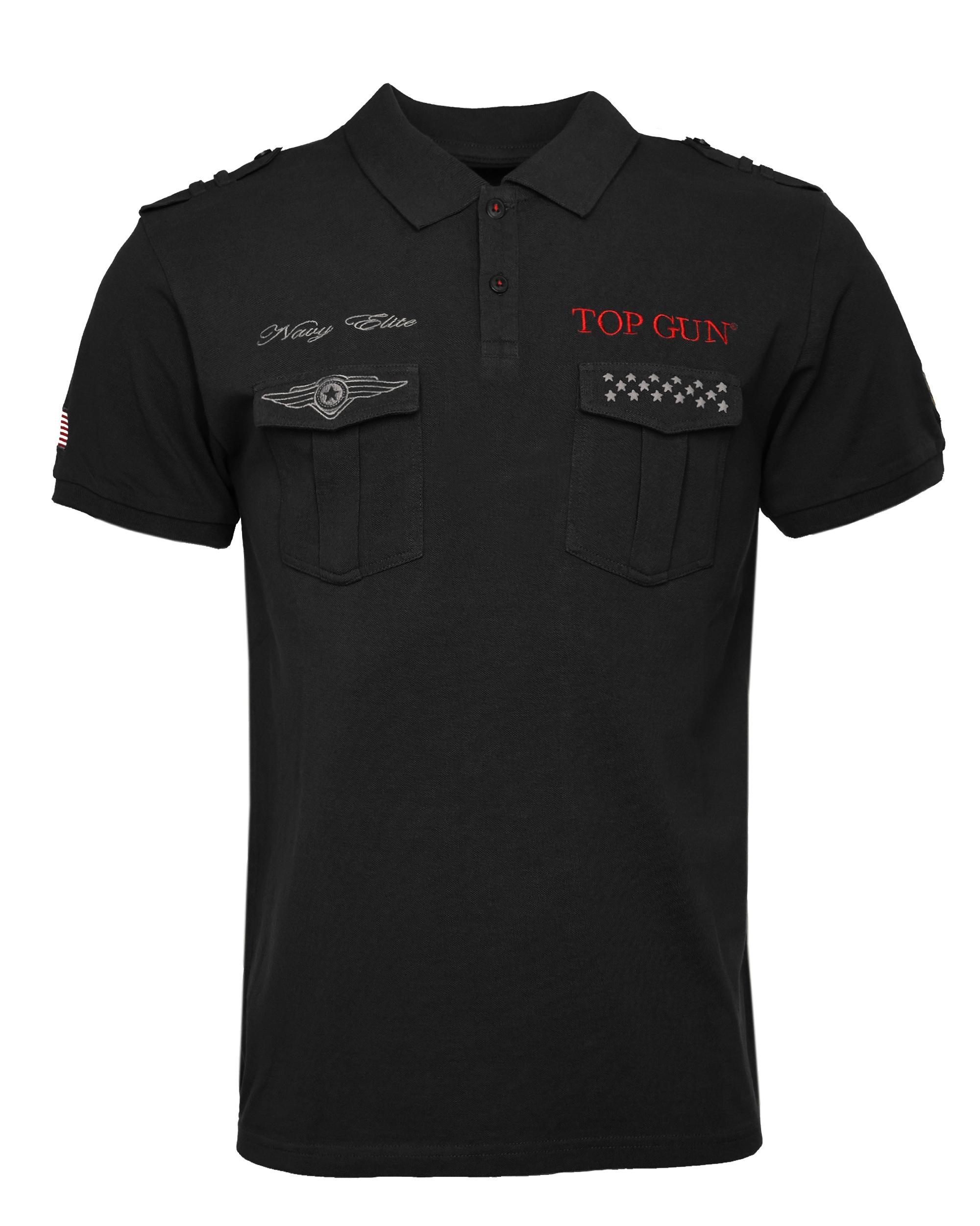 T-Shirt Top Gun "TG20213003", Herren, Gr. 50M, Schwarz, 100% Baumwolle, Shirts T-Shirt