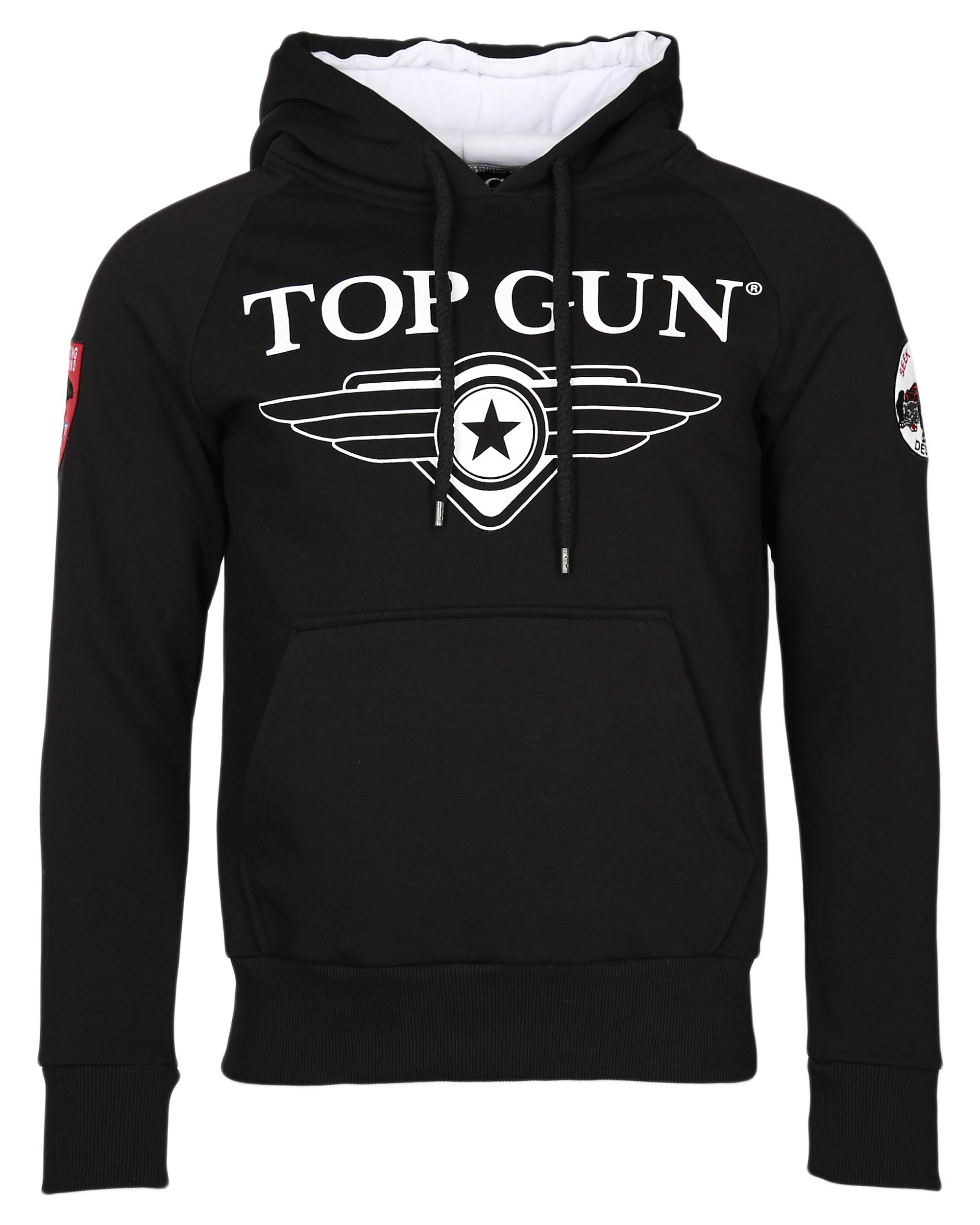 Kapuzenpullover Top Gun "Defender TG20191012", Herren, Gr. 54XL, Schwarz, Obermaterial: 60% Baumwolle, 40% Polyester. Lining: 100% Baumwolle, Rundhals, Pullover Kapuzenpullover