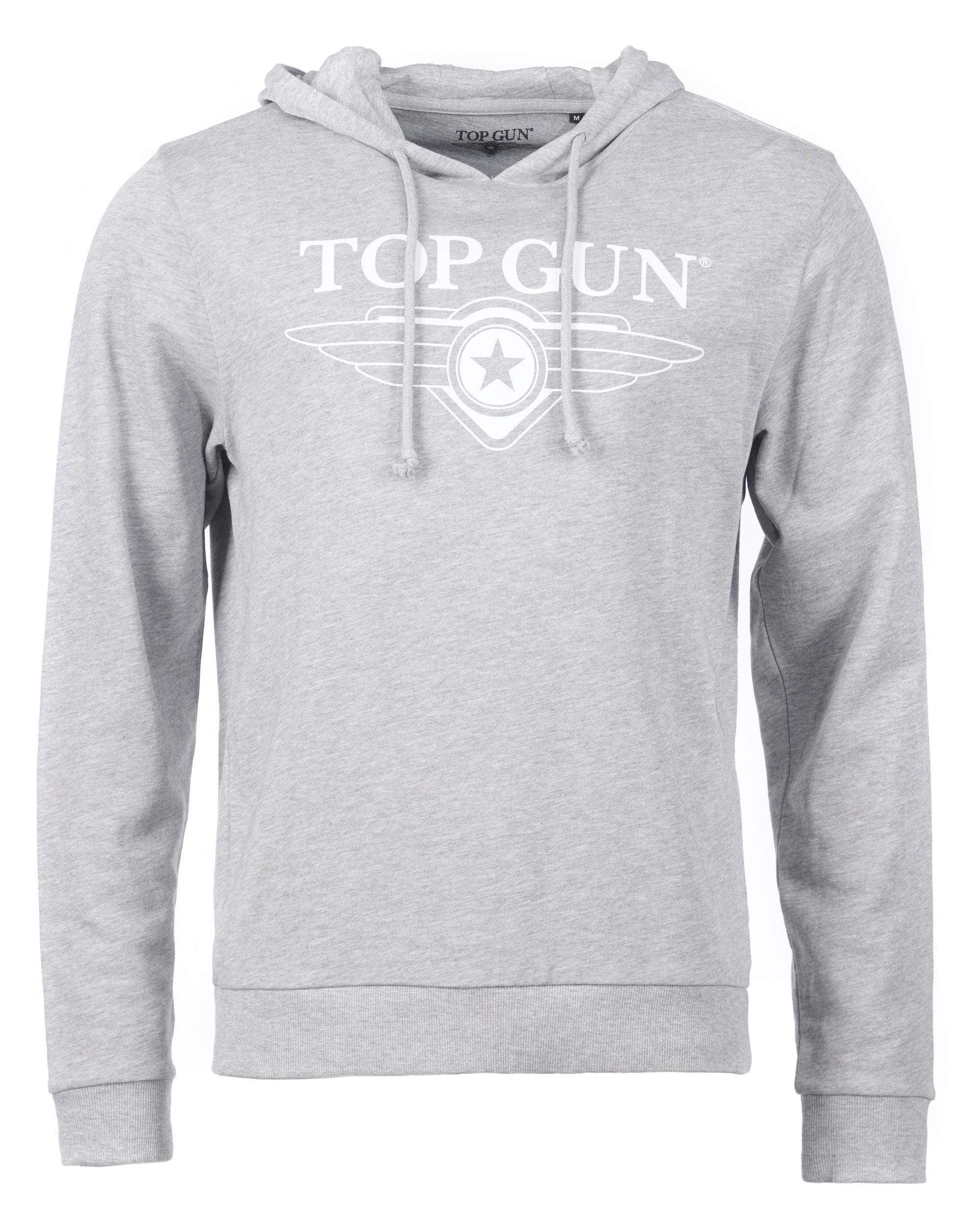 Kapuzenpullover Top Gun "TG20201049", Herren, Gr. 54XL, Grau (Grau MéLange), Obermaterial: 100% Baumwolle, Pullover Sweatshirt Hoodie