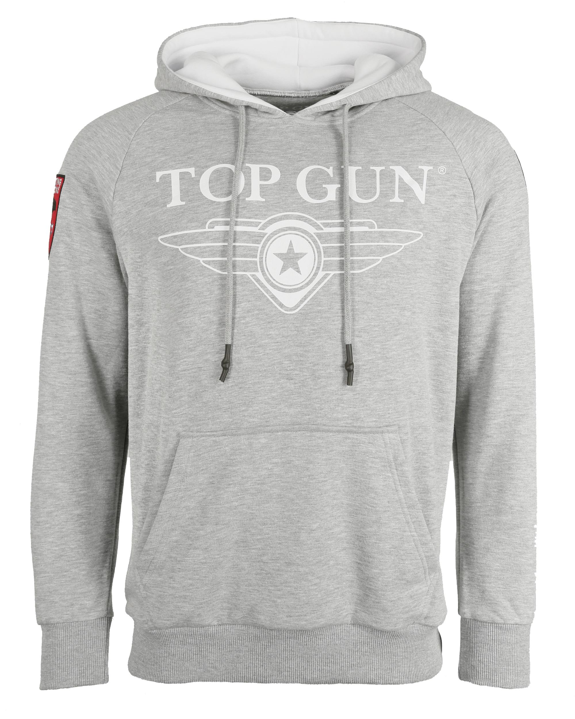 Kapuzenpullover Top Gun "TG20201043", Herren, Gr. 56XXL, Grau (Grau MéLange), Obermaterial: 65% Baumwolle, 35% Polyester, Pullover Sweatshirt Hoodie