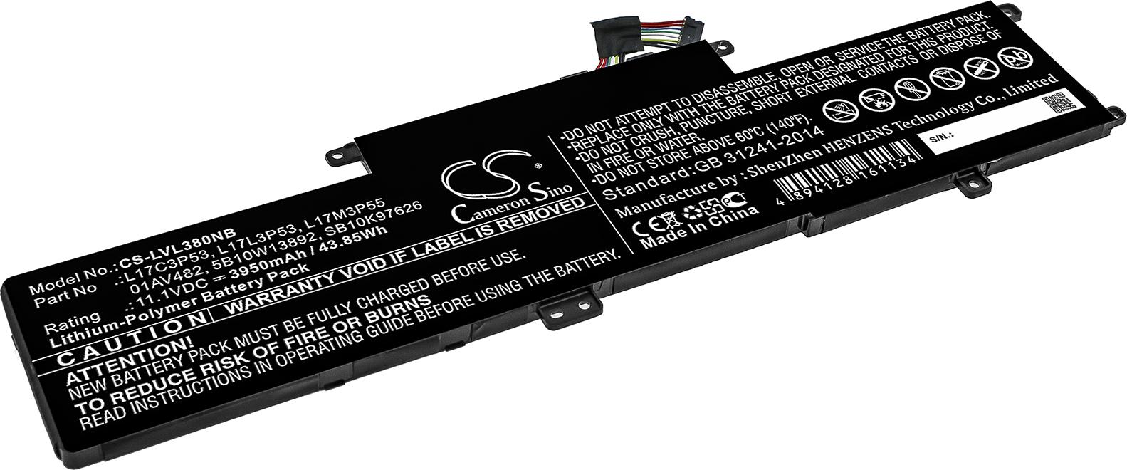 Techtek Batteria Notebook Compatibile Con [Lenovo] Hinkpad L380 Yoga 20M9, Thinkpad L380, Thinkpad L380 20M5, Thinkpad L380 20M50011AU, Thinkpad L380