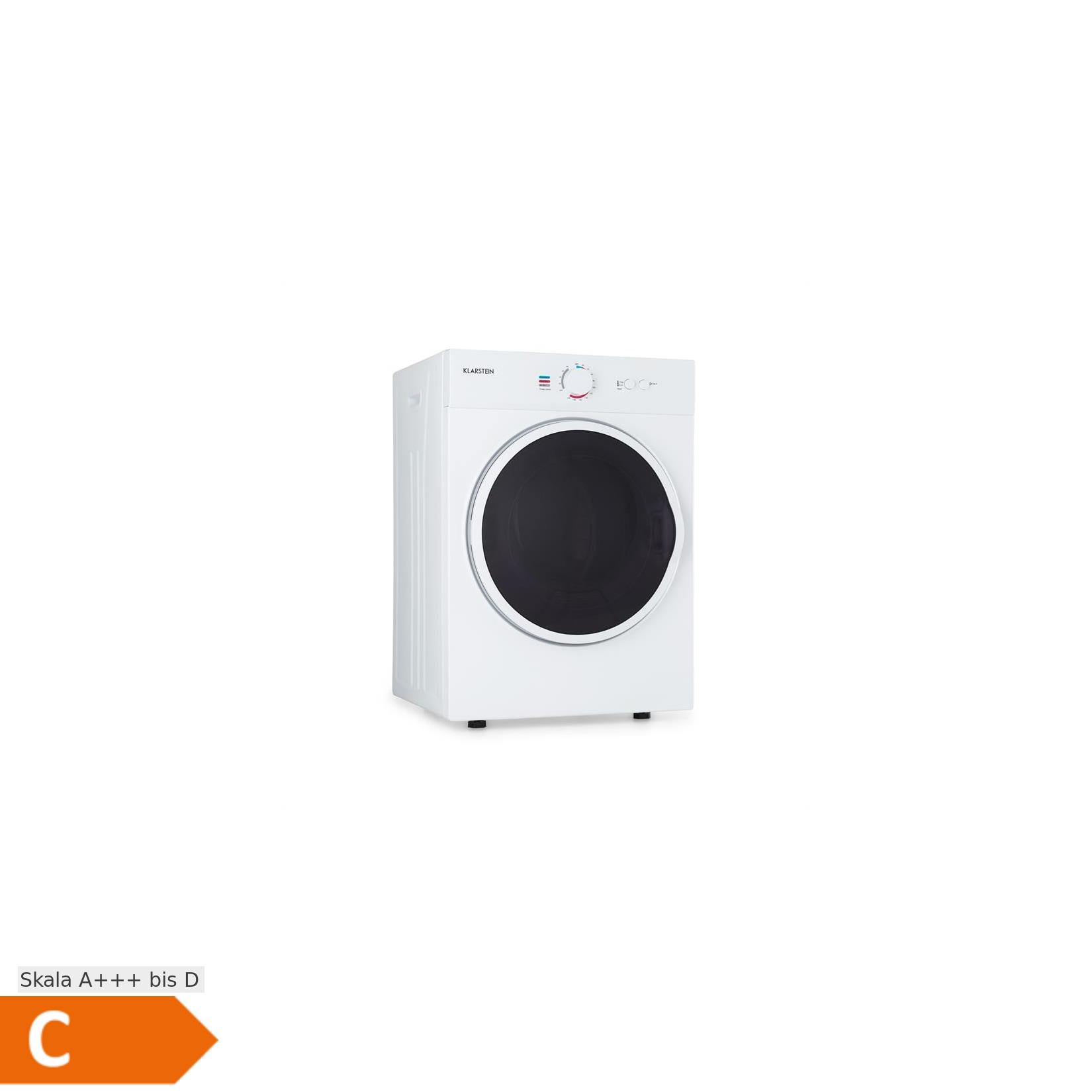 Klarstein Jet Set Mini-Wäschetrockner Ablufttrockner 1020W EEK C 3kg 50cm weiß Weiß