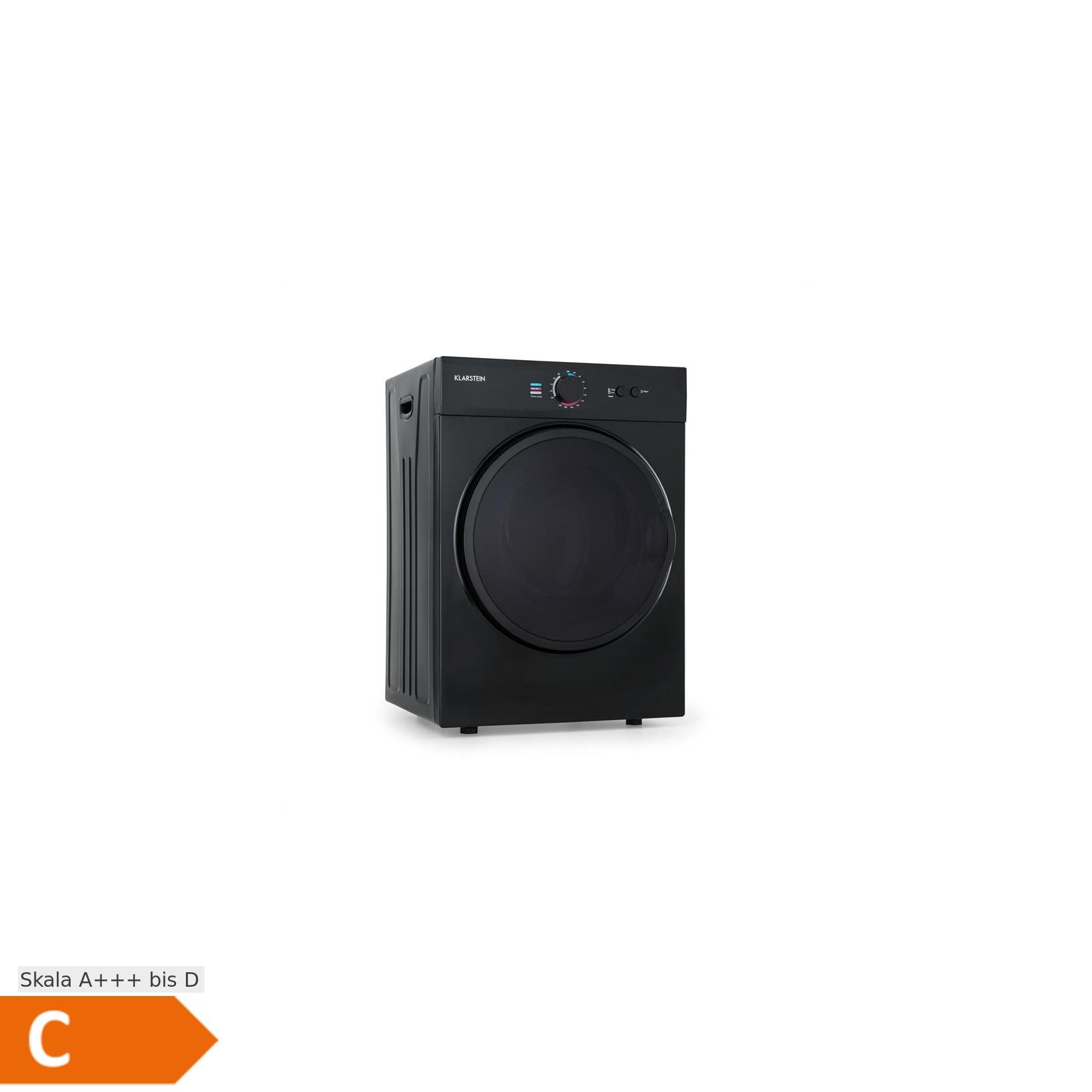 Klarstein Jet Set Mini-Wäschetrockner Ablufttrockner 1020W EEK C 3kg 50cm Schwarz
