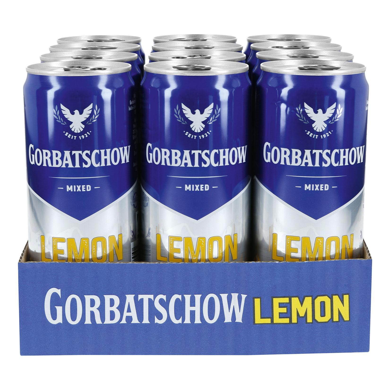 Gorbatschow Wodka & Lemon Mixgetränk 10,0 % vol 0,33 Liter, 12er Pack