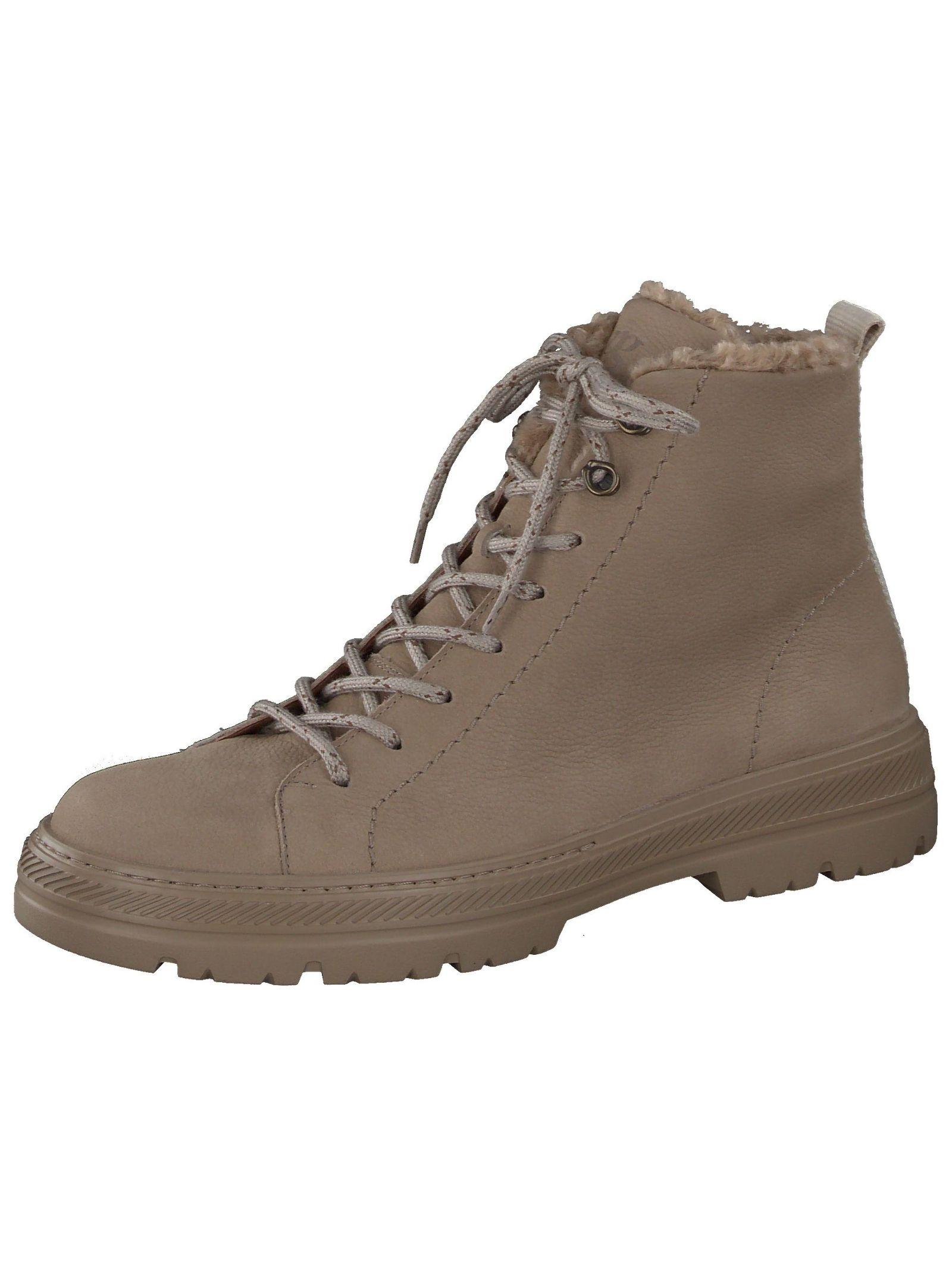 SchnüRstiefelette Paul Green "Paul Green Stiefelette Nubukleder", Damen, Gr. 40,5, Beige, Nubukleder, Schuhe SchnüRstiefelette