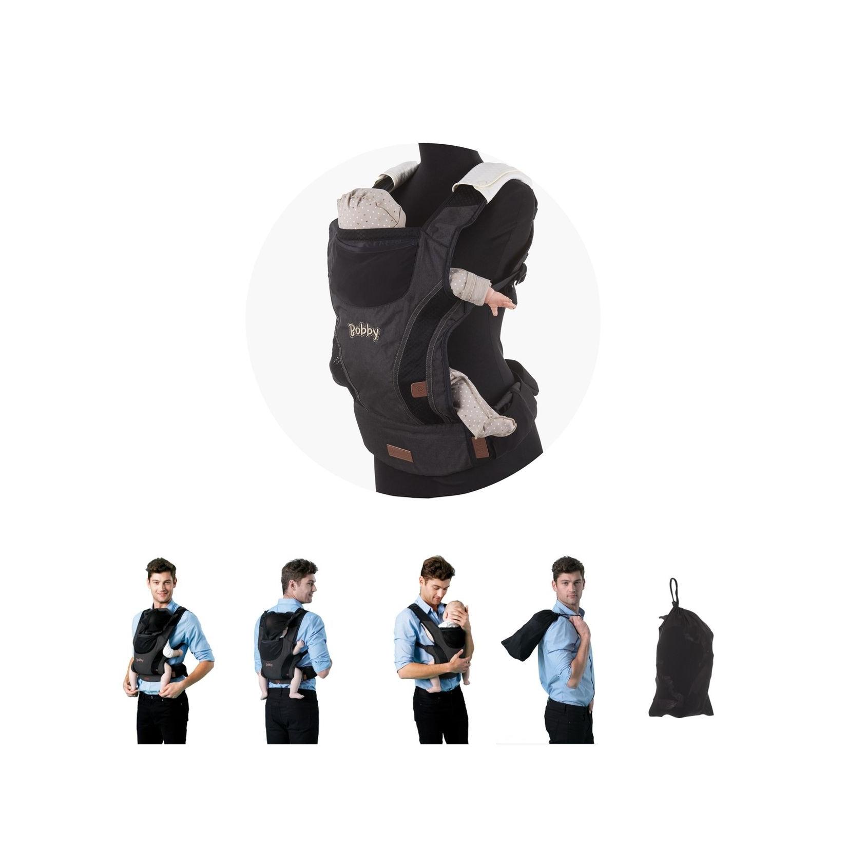 Chipolino Babytrage Bobby 4 in 1, Bauch- und Rückentrage, ab 4 bis 24 Monate schwarz