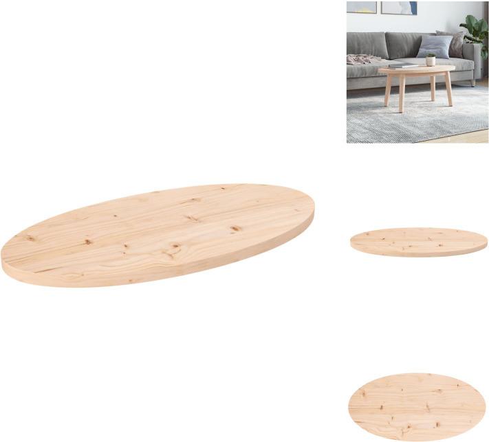 Vidaxl Piano Tavolo 70X35X2,5 Cm In Legno Massiccio Di Pino Ovale - Piani Tavolo