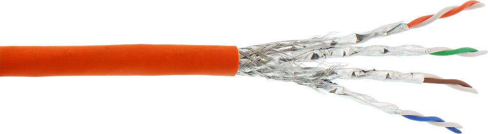 Inline® 70100I Cavo Di Installazione Cat.7A, S/Ftp (Pimf) 4X2X0,58 AWG23, 1200Mhz, Senza Alogeni, Arancione, 100M