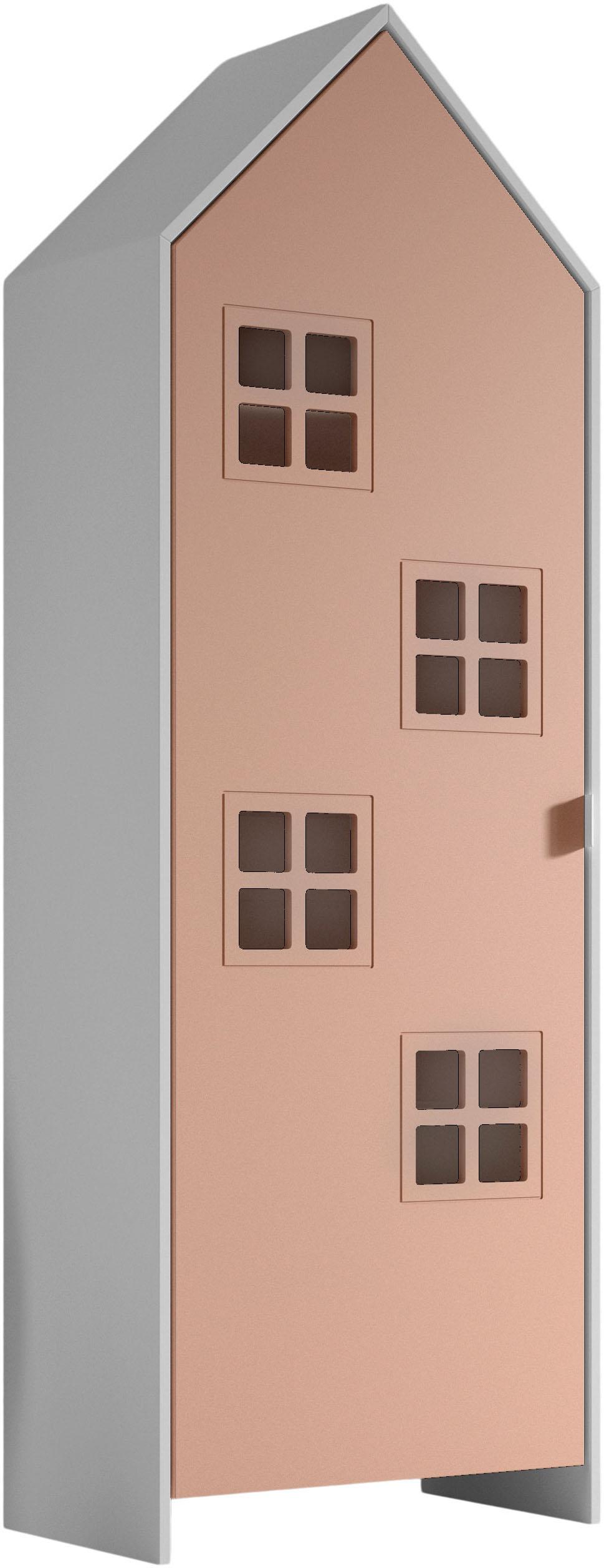 Kleiderschrank Vipack "Casami, Mit Trendiger Optik In Zeitlosem Design", Weiß (Weiß, Pink Lackiert), B:57,6Cm H:171,3Cm T:39Cm, Mdf, SchräNke, Kleiderschrank, Variable Innenausstattung Und Viel Stauraum