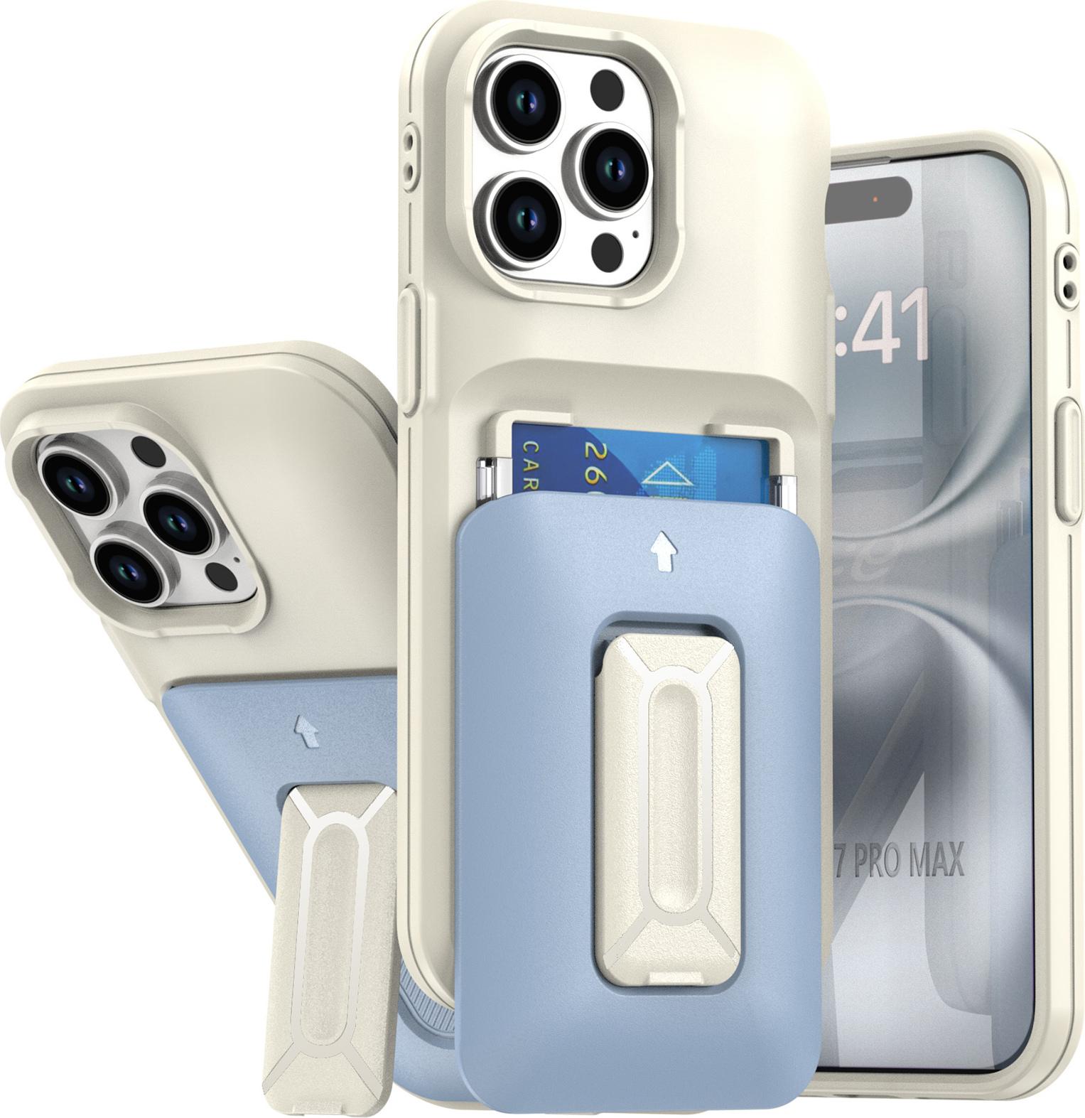 Custodia Con Portacarte Per Iphone 12 Pro Max, Custodia Morbida In Tpu A Portafoglio, Resistente Custodia Protettiva Con Supporto Blu