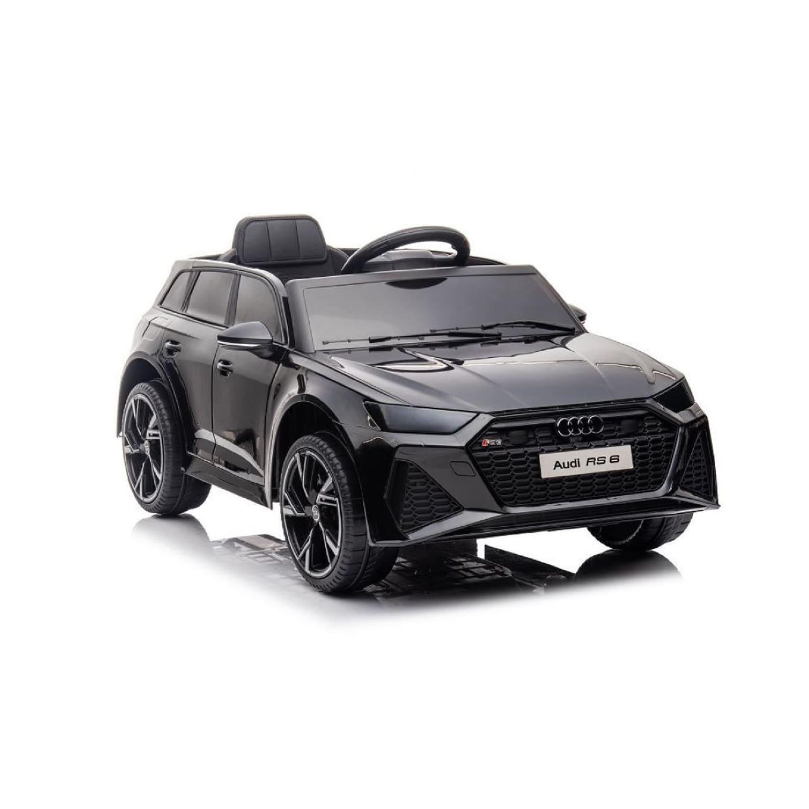 ES-Toys Kinder Elektrofahrzeug Audi RS6 lizenziert Kunstledersitz EVA-Reifen MP3 schwarz