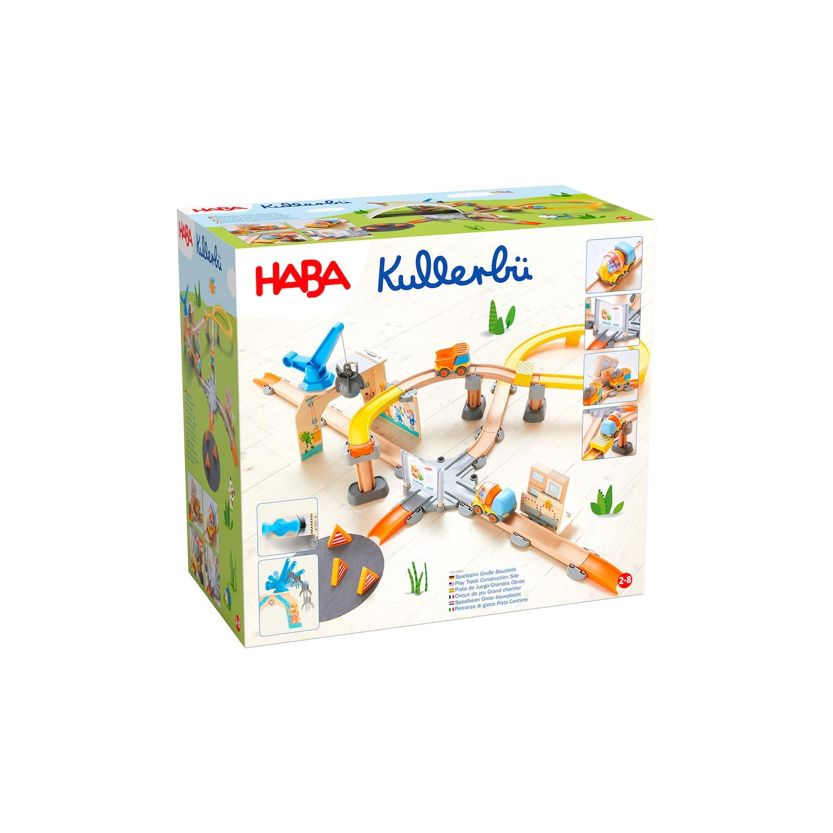 HABA Unisex Kugelbahn Kullerbü – Spielbahn Große Baustelle 1er Pack