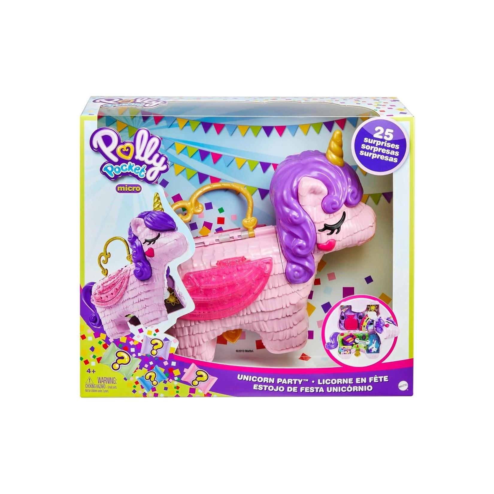 Mattel GVL88 - Polly Pocket - Einhorn-Party Puppe mit Zubehör, Spielset