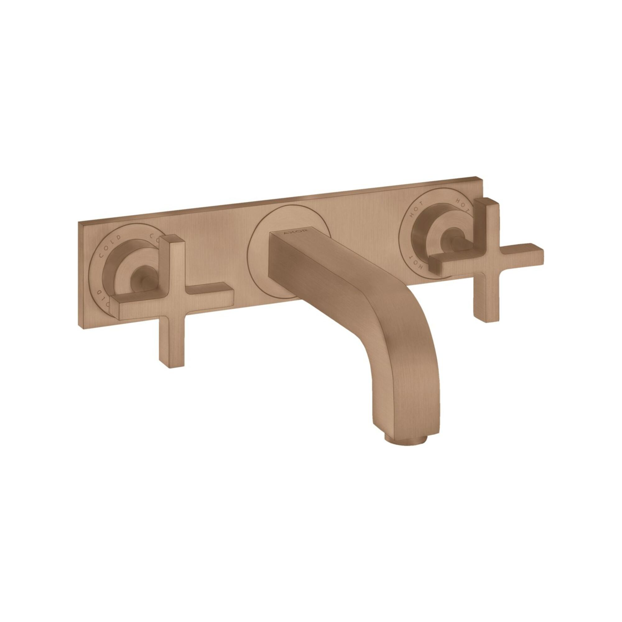 Hansgrohe Fertigmontageset Axor Citterio Up-3-Loch-Waschtischarmatur, M Kreuzgr., Brush. R Gol (39144310)